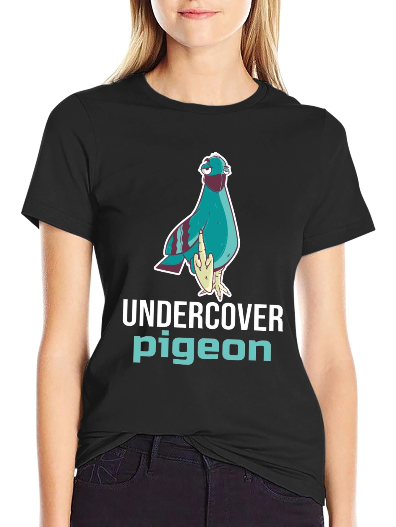Undercover Pigeon Graphic Tee - Funny Bird T-Shirt