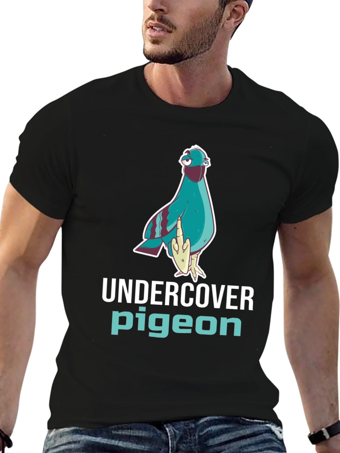 Undercover Pigeon Graphic Tee - Funny Bird T-Shirt