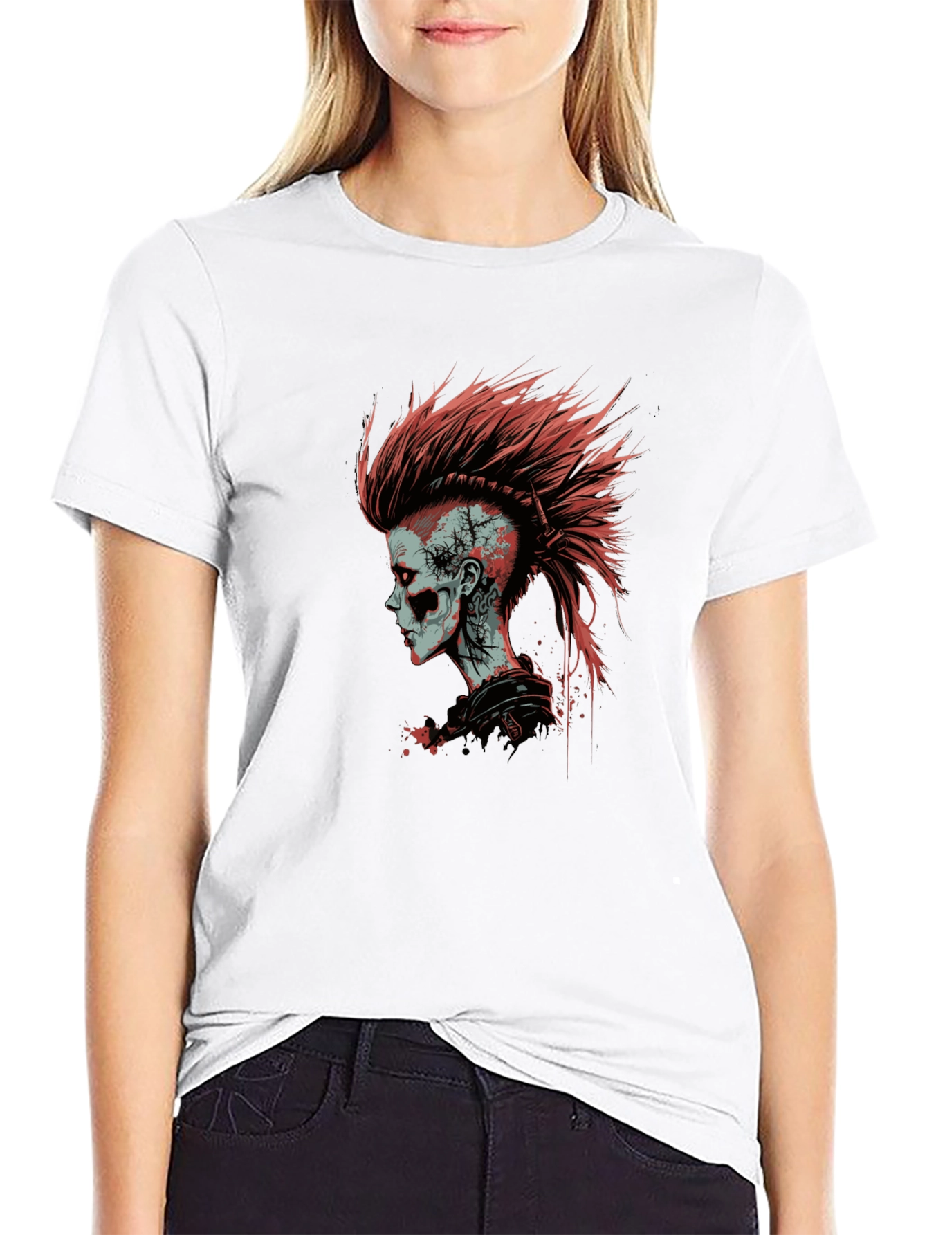 Punk Zombie Graphic Tee - Black