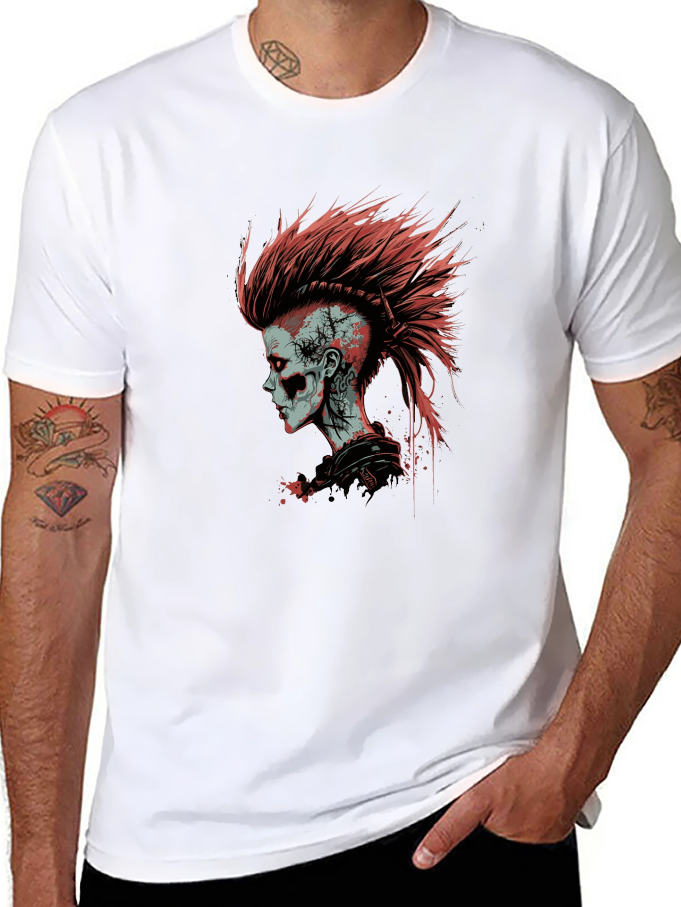 Punk Zombie Graphic Tee - Black
