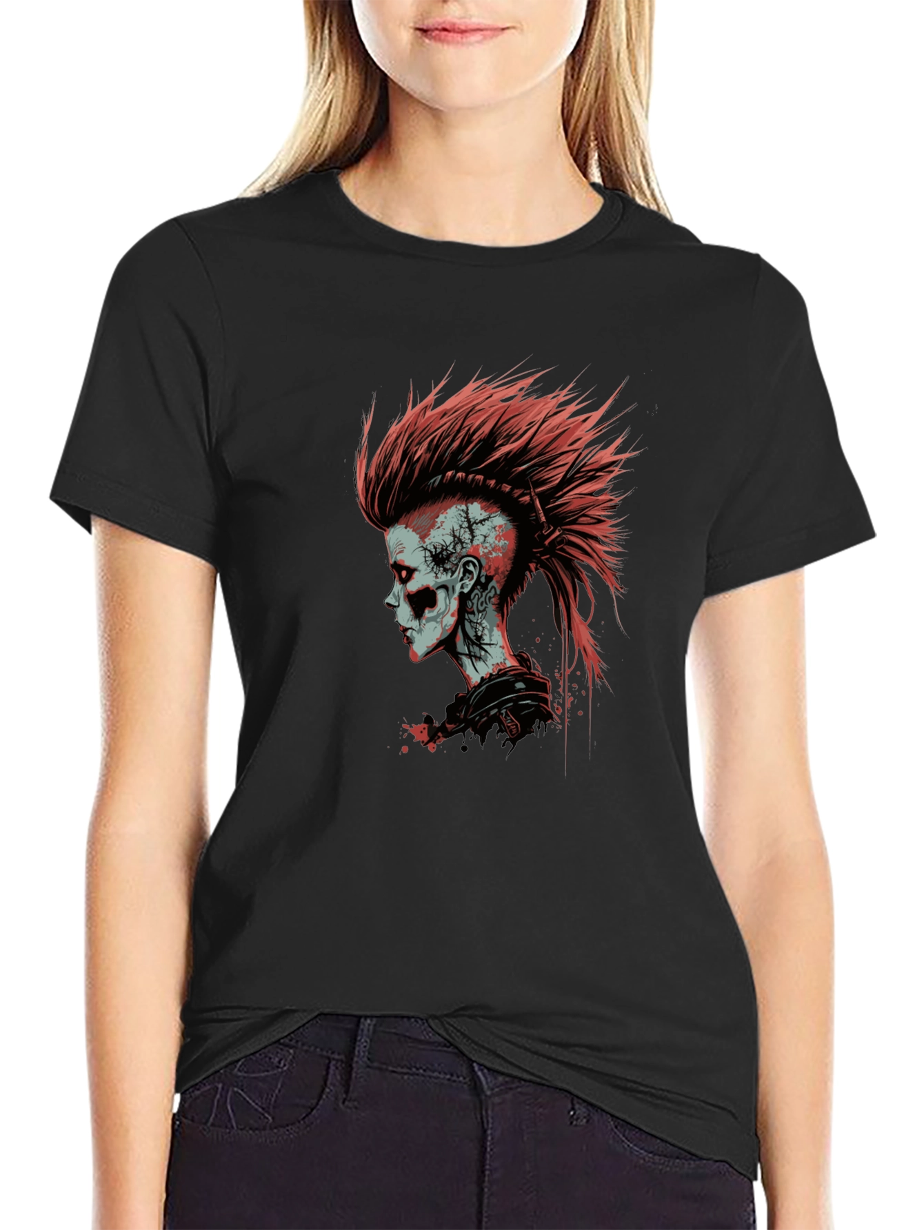 Punk Zombie Graphic Tee - Black