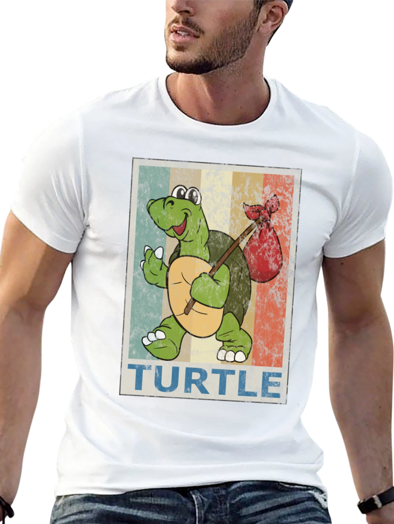 Retro Turtle Traveler Graphic T-Shirt