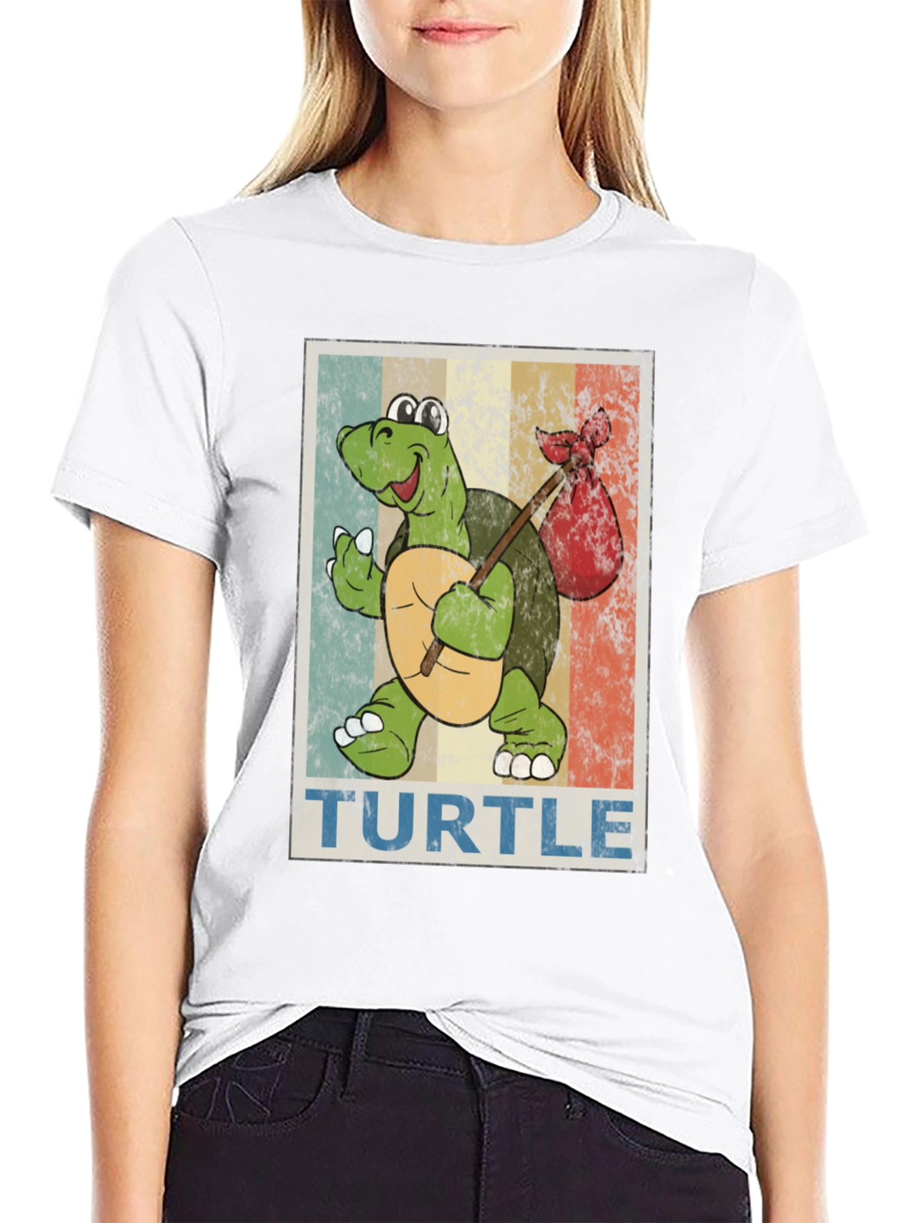 Retro Turtle Traveler Graphic T-Shirt