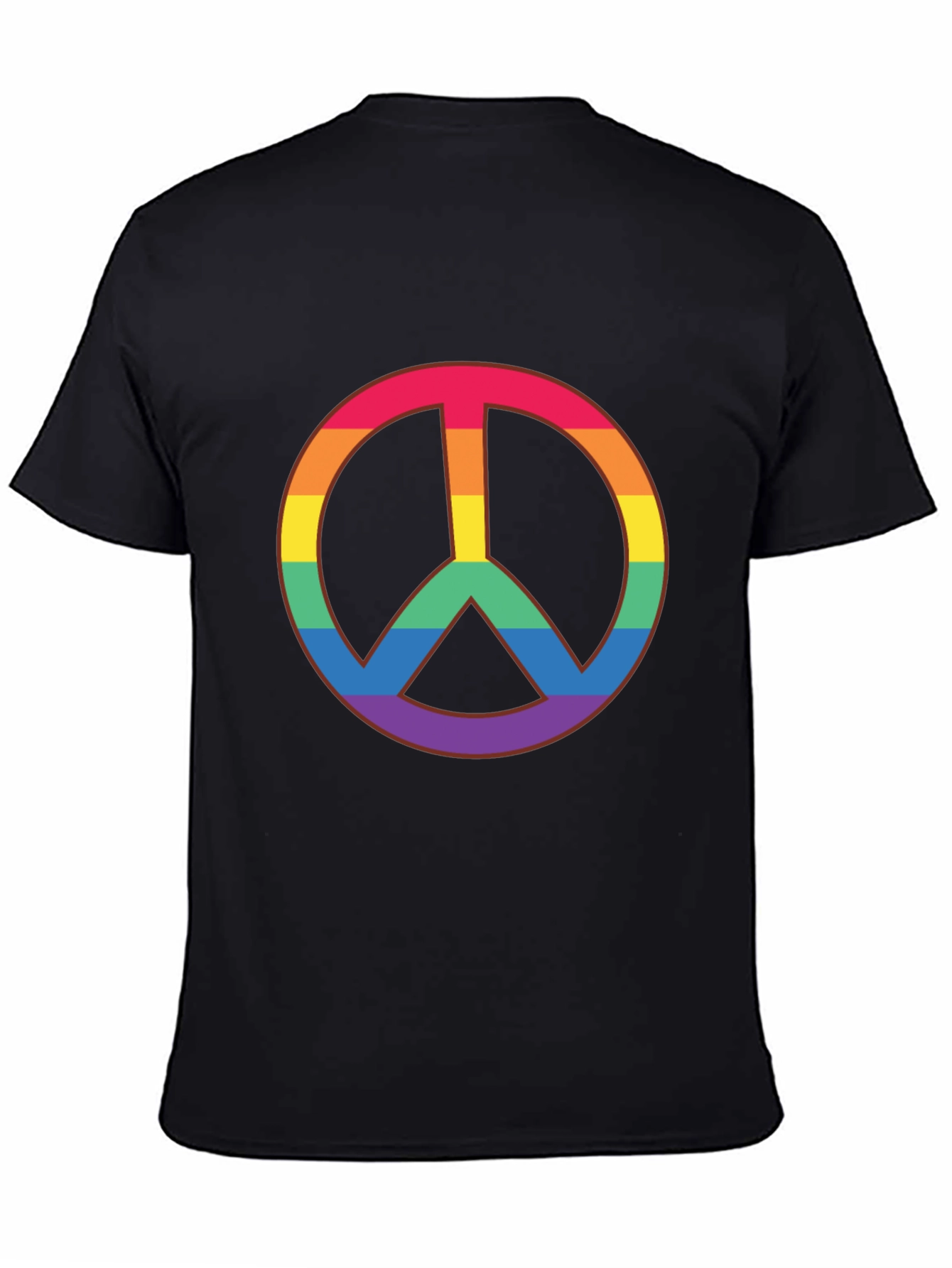 Rainbow Peace Sign Black T-Shirt