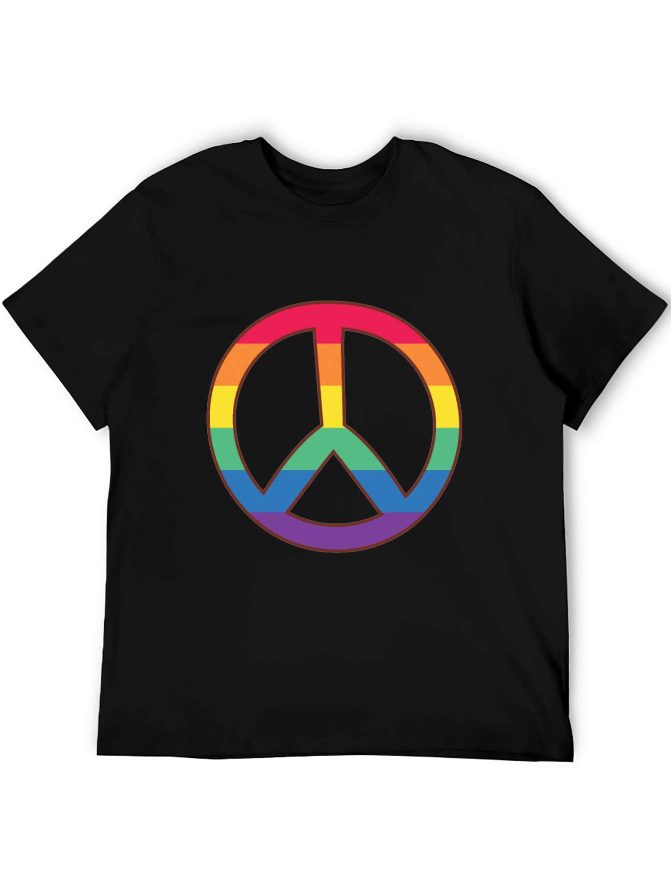 Rainbow Peace Sign Black T-Shirt