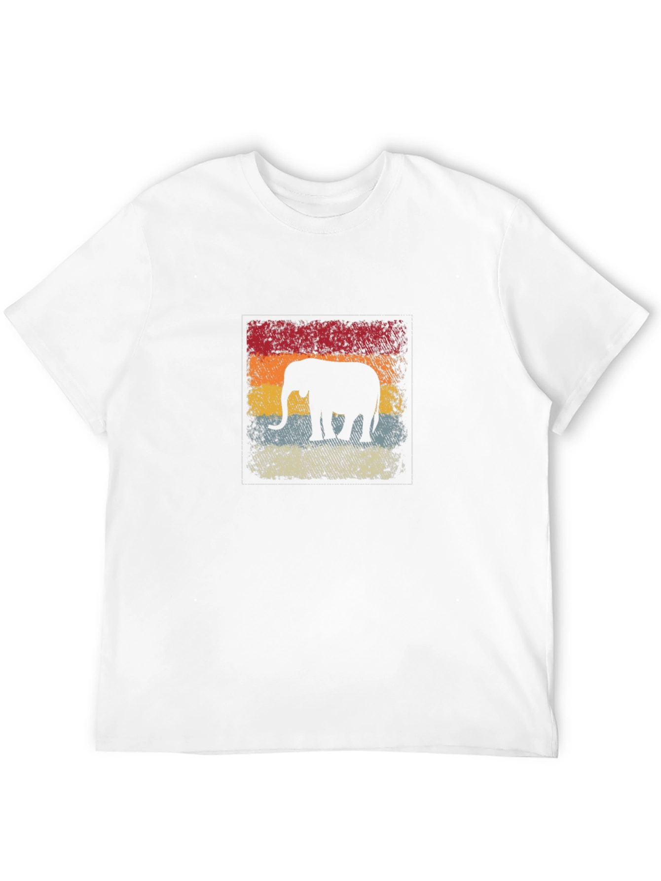 Retro Elephant Graphic Tee - Black Cotton Comfort