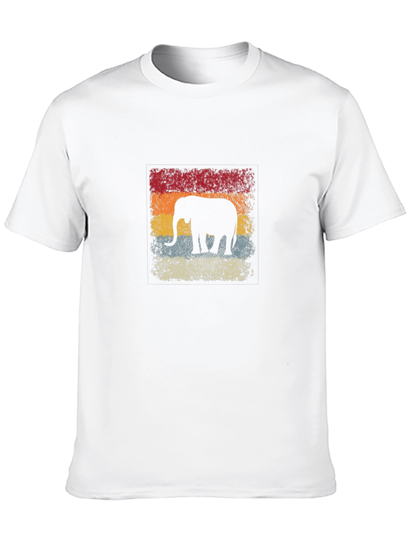 Retro Elephant Graphic Tee - Black Cotton Comfort