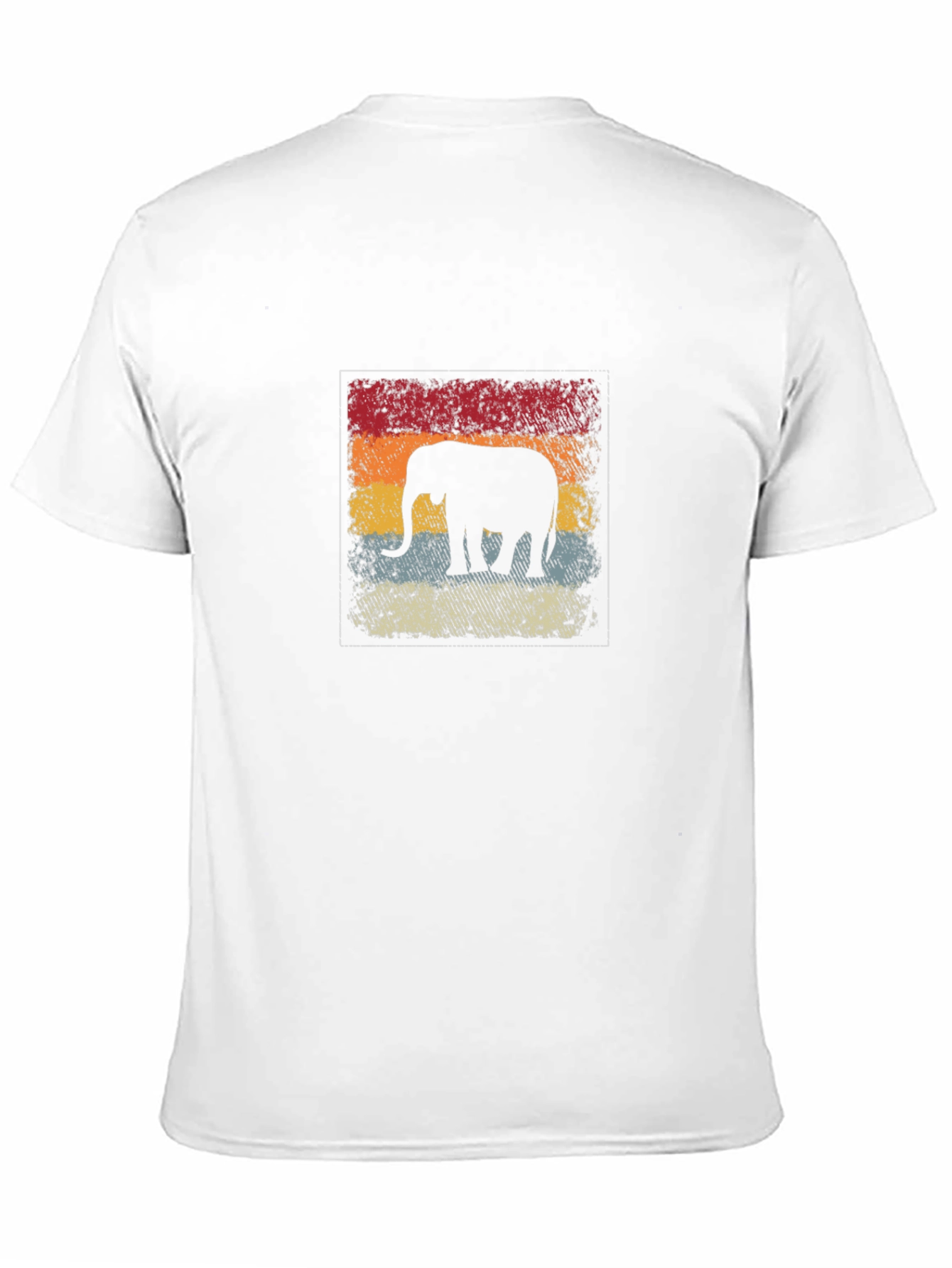 Retro Elephant Graphic Tee - Black Cotton Comfort