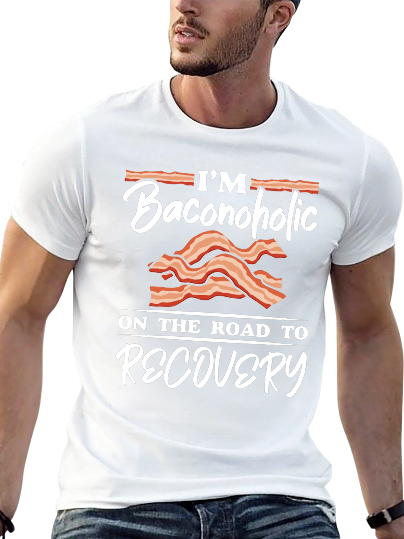 Baconoholic Recovery T-Shirt - Funny Foodie Tee