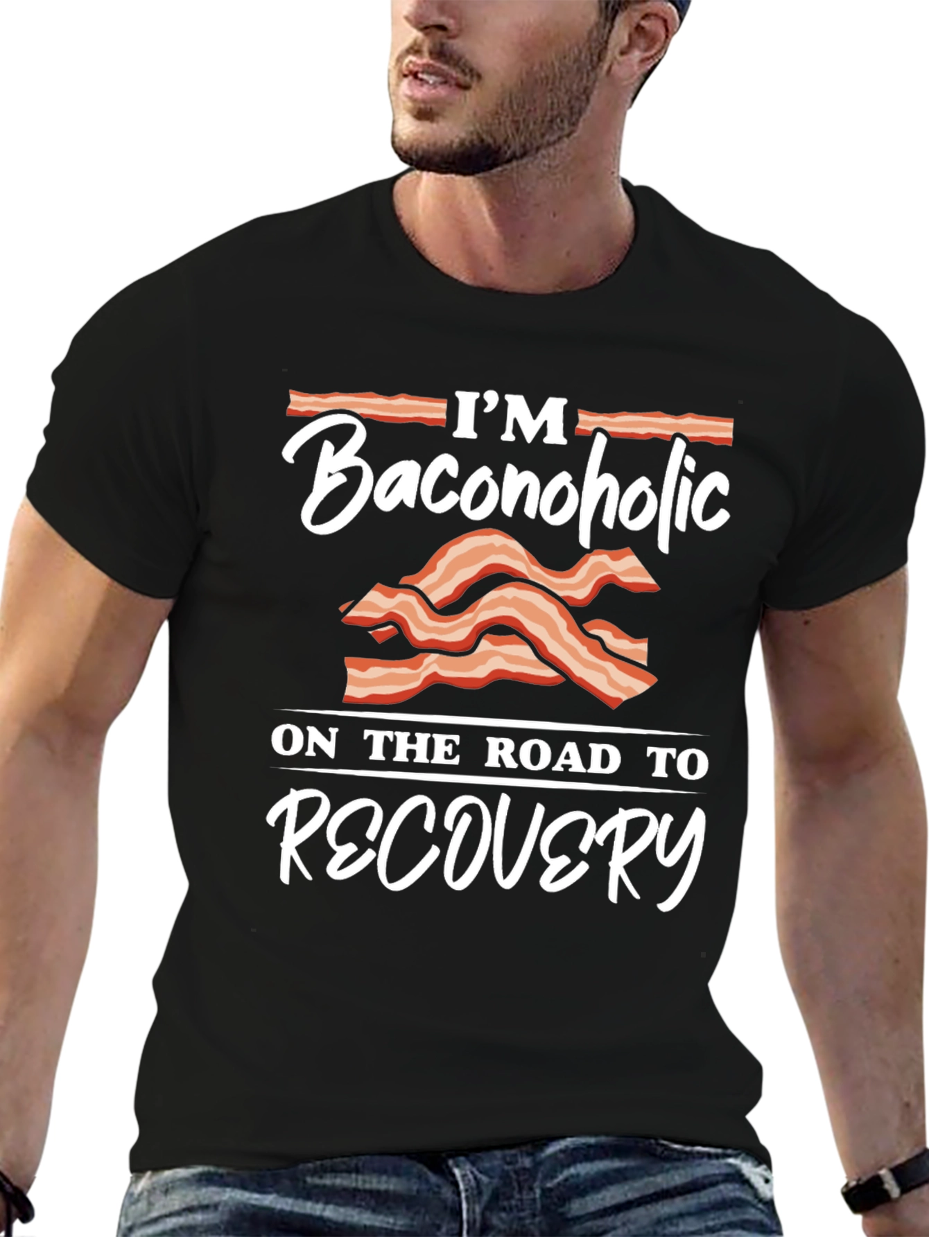 Baconoholic Recovery T-Shirt - Funny Foodie Tee