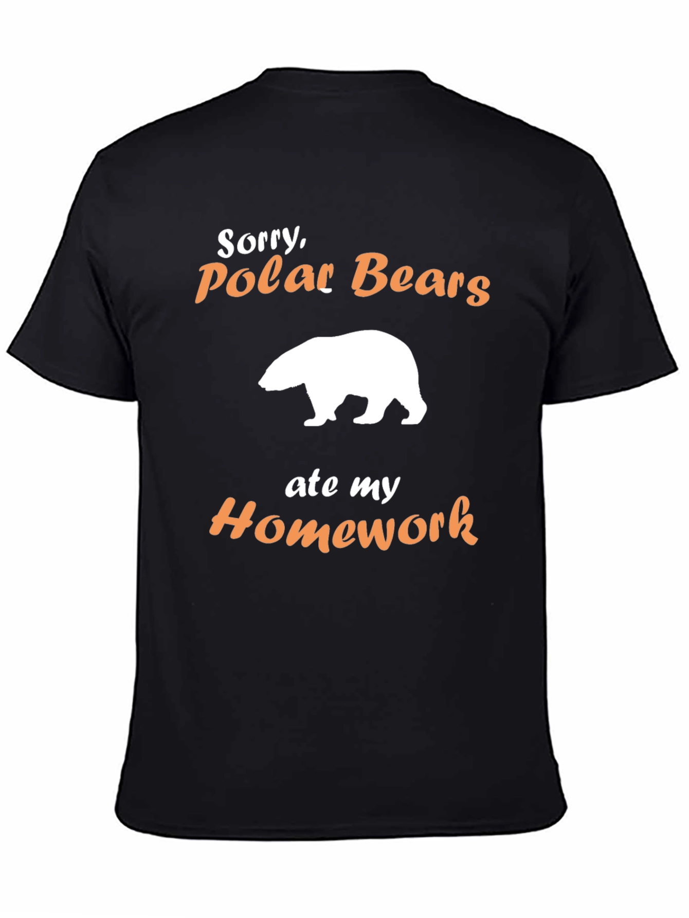 Funny Polar Bear Homework T-Shirt