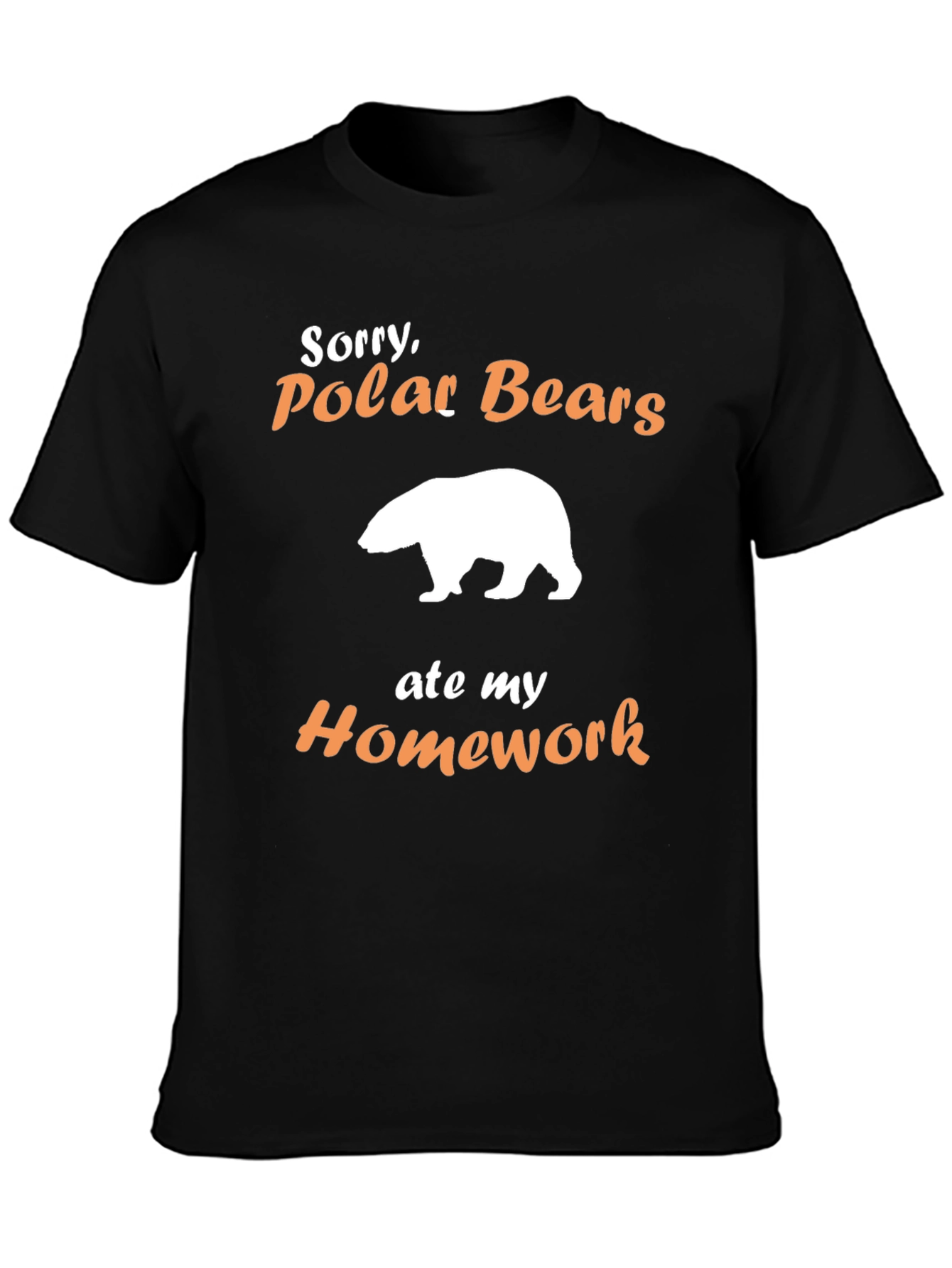 Funny Polar Bear Homework T-Shirt