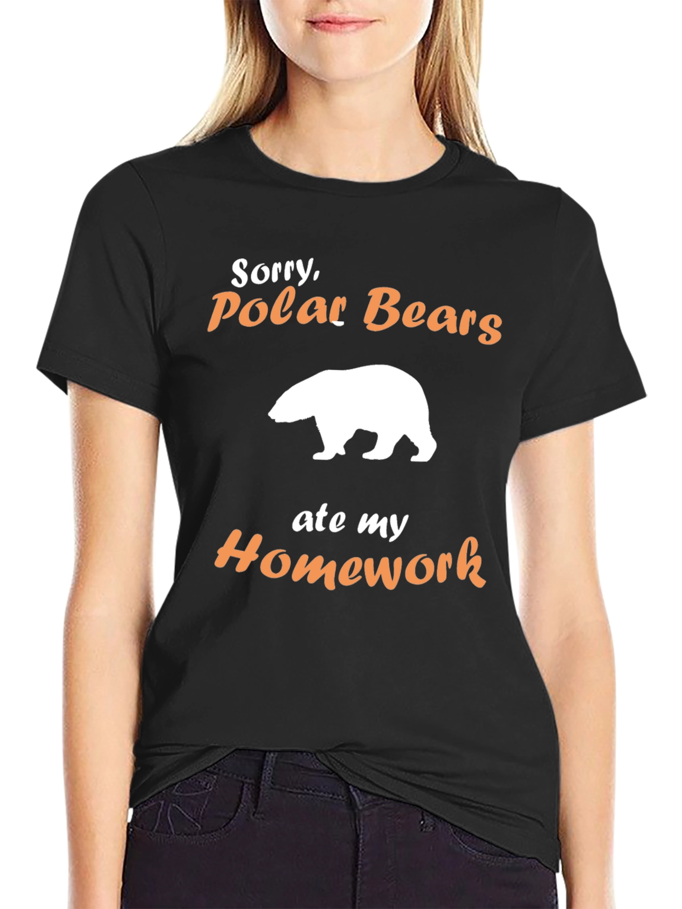 Funny Polar Bear Homework T-Shirt