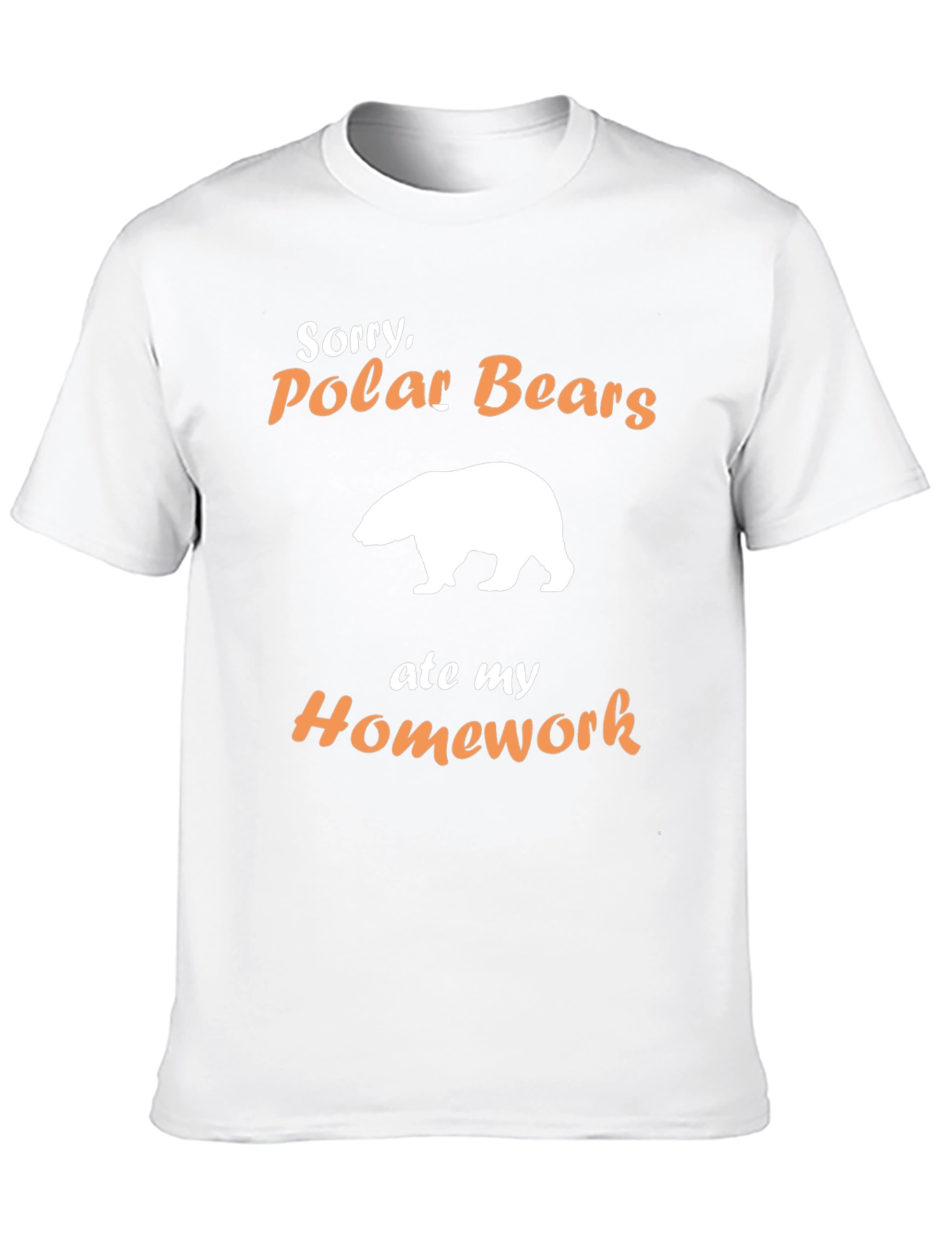 Funny Polar Bear Homework T-Shirt