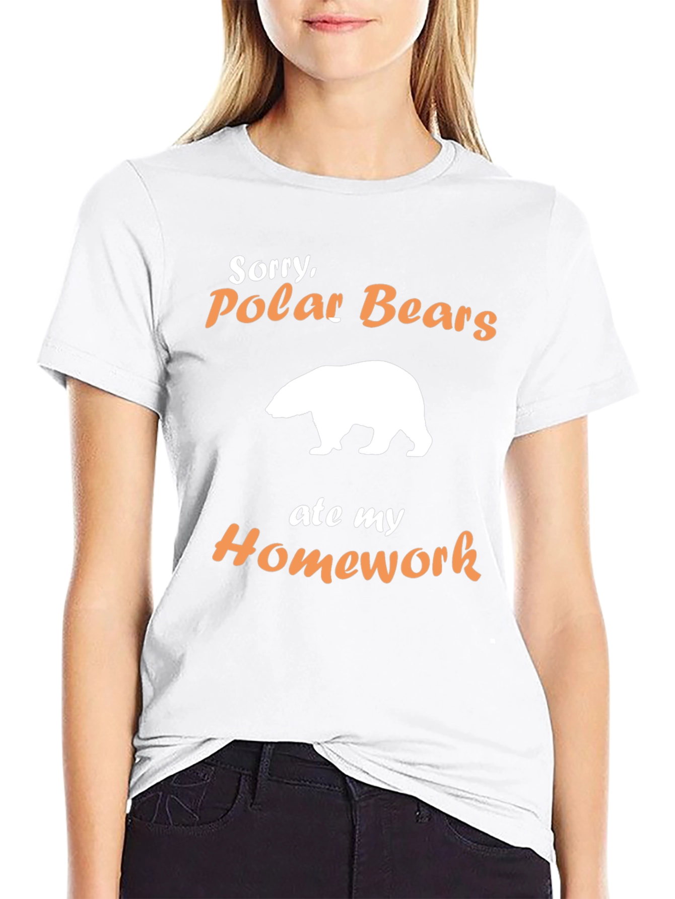 Funny Polar Bear Homework T-Shirt