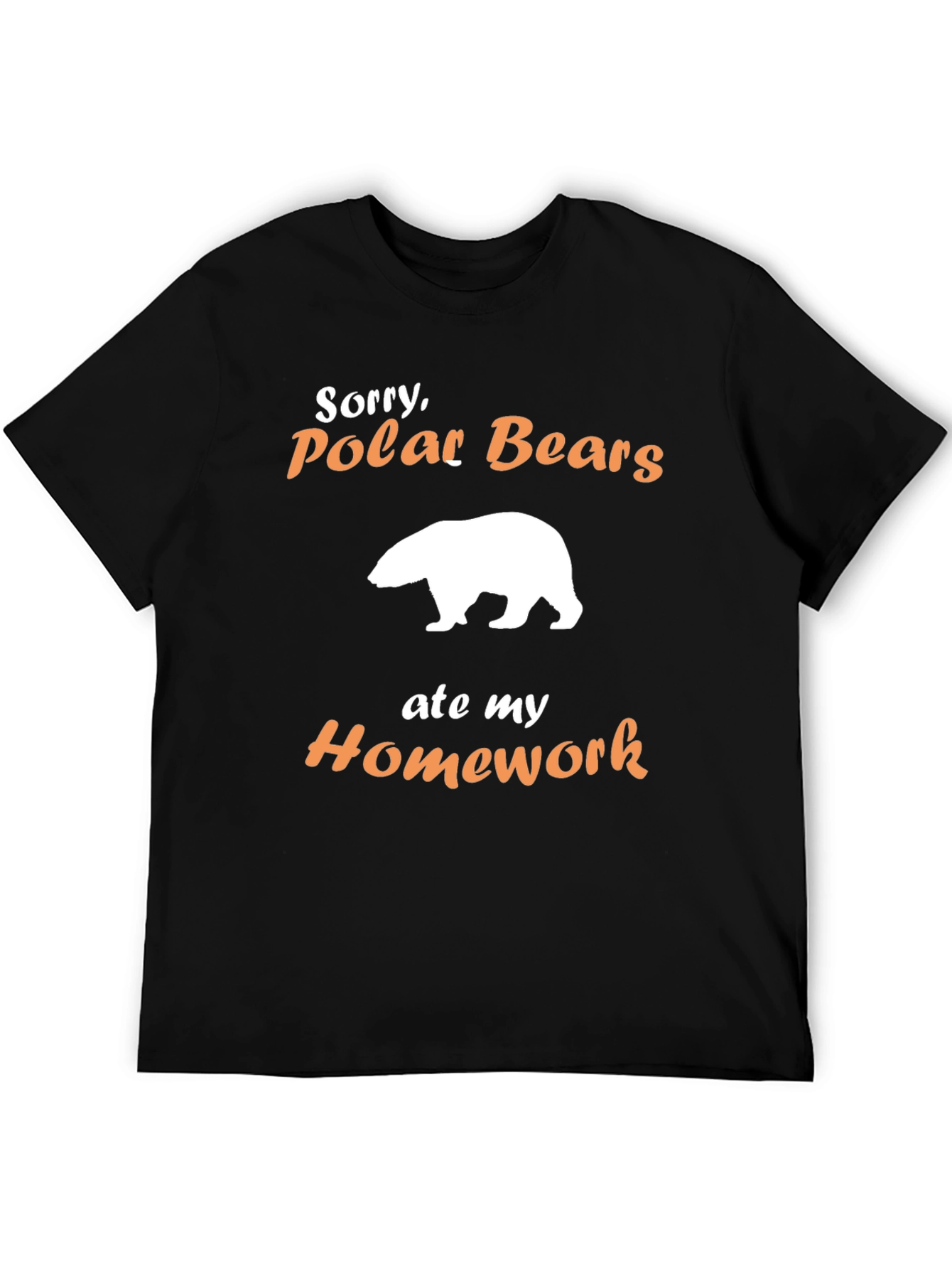Funny Polar Bear Homework T-Shirt