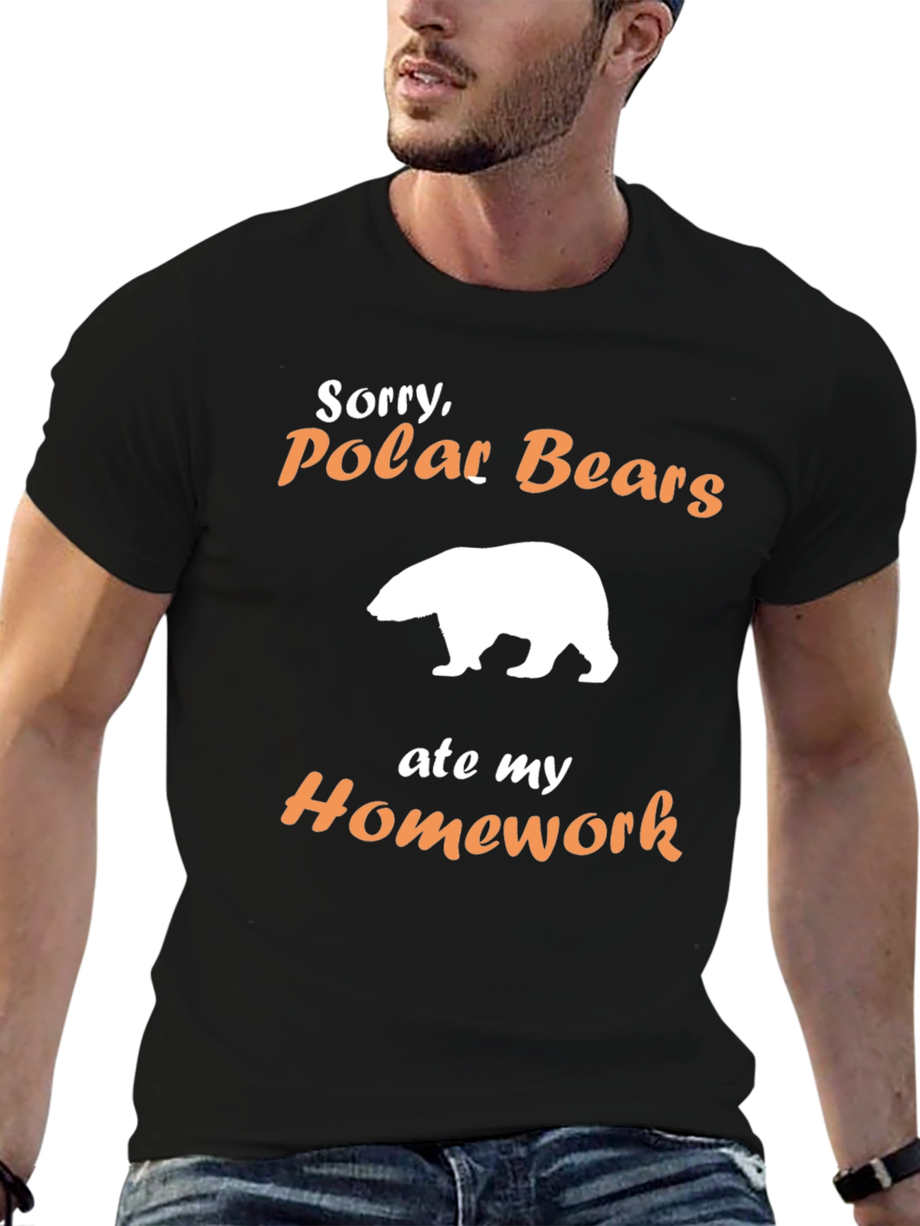 Funny Polar Bear Homework T-Shirt
