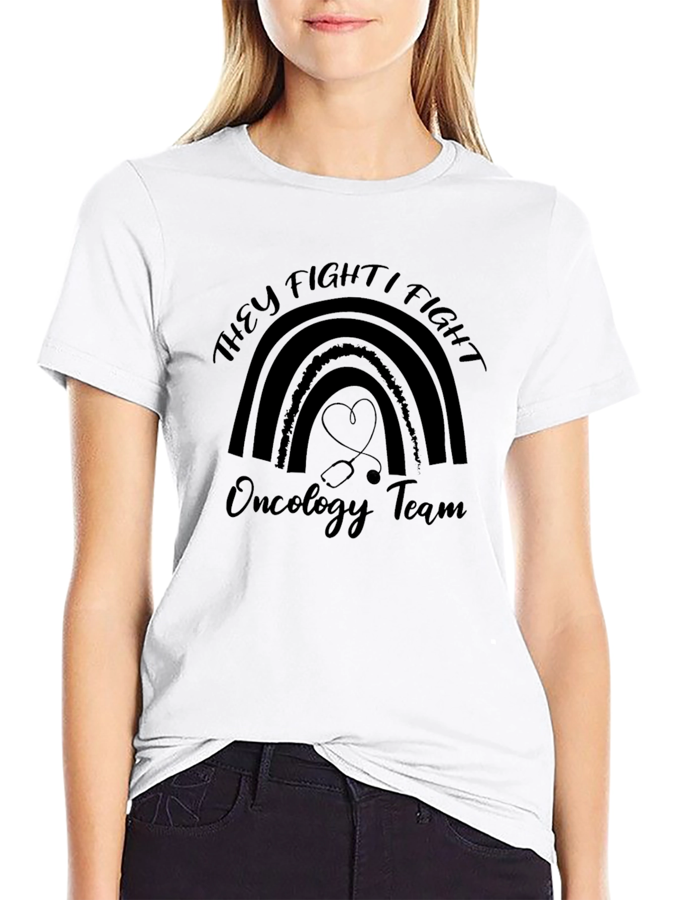 Oncology Team Rainbow Graphic T-Shirt