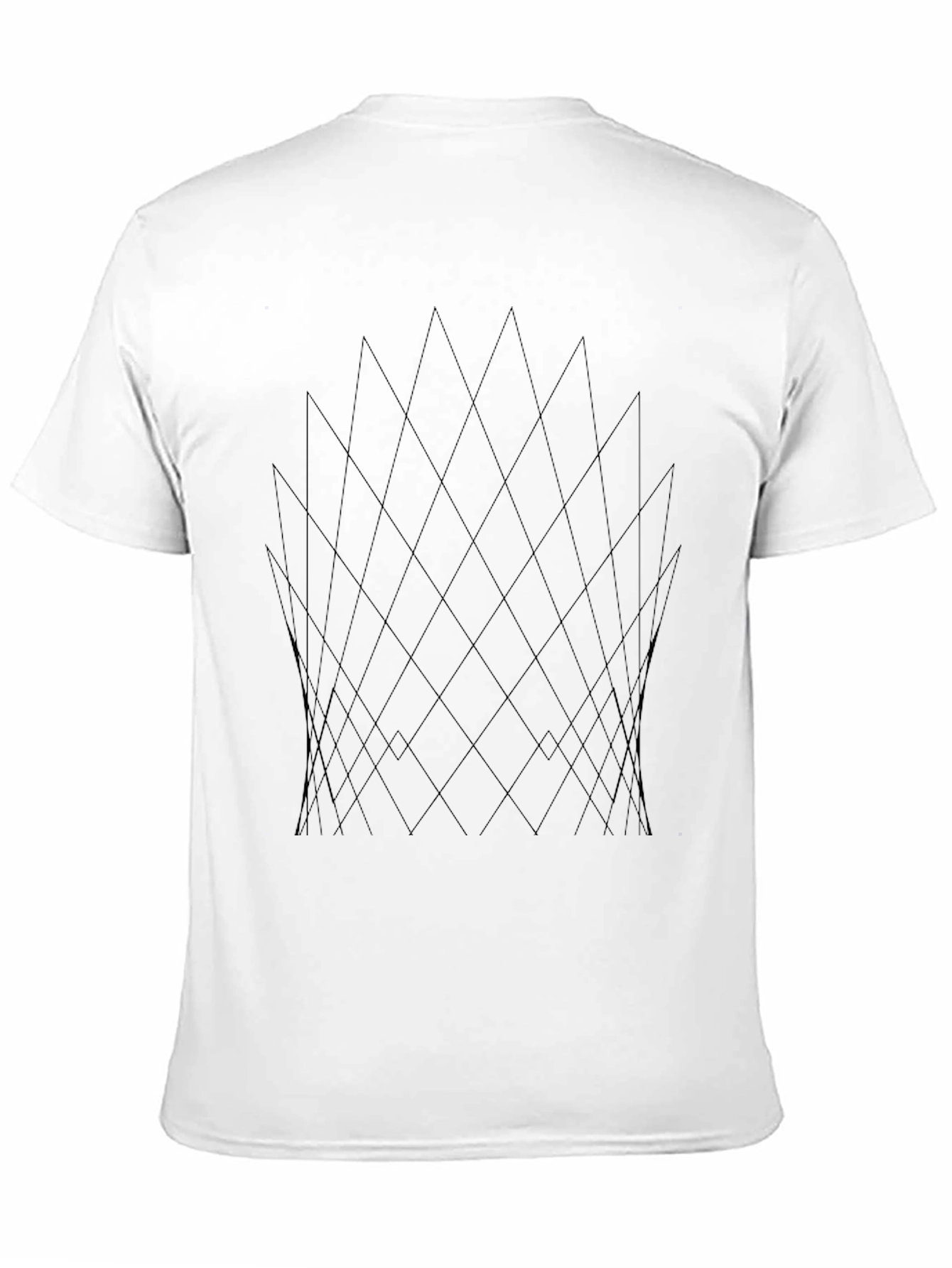 Geometric Line Pattern Black T-Shirt
