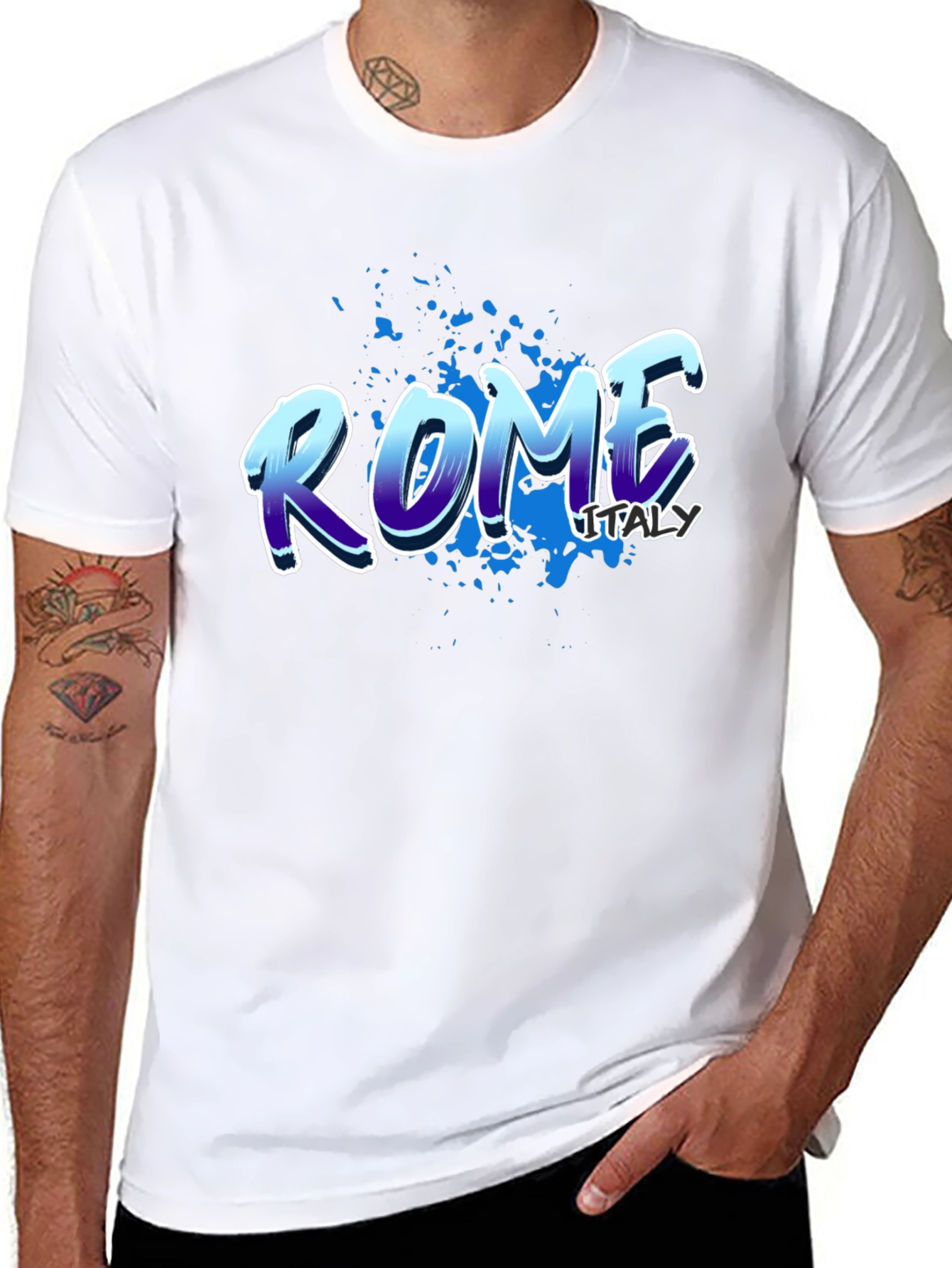 Rome Italy Graphic Tee - Black T-Shirt