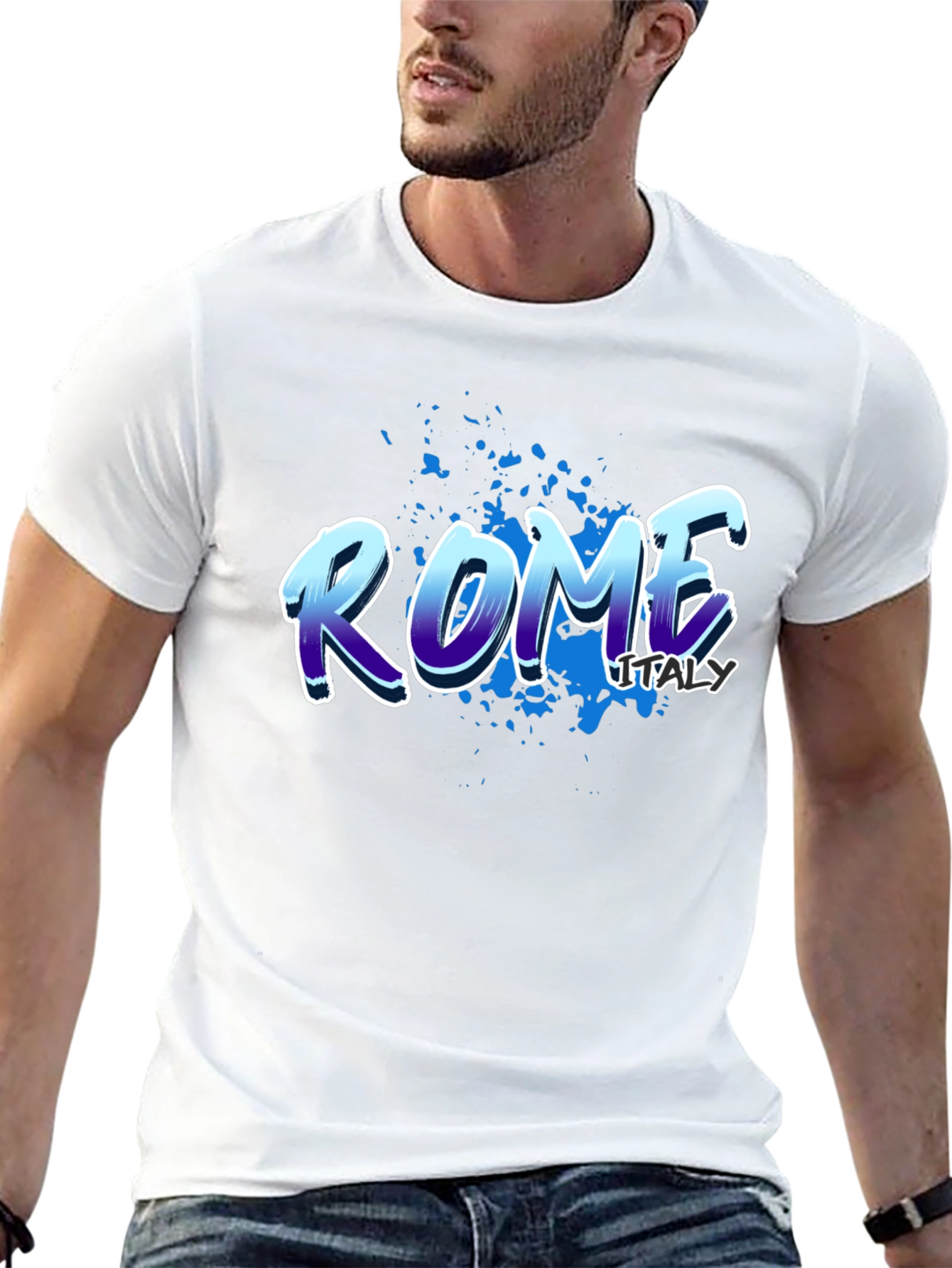 Rome Italy Graphic Tee - Black T-Shirt