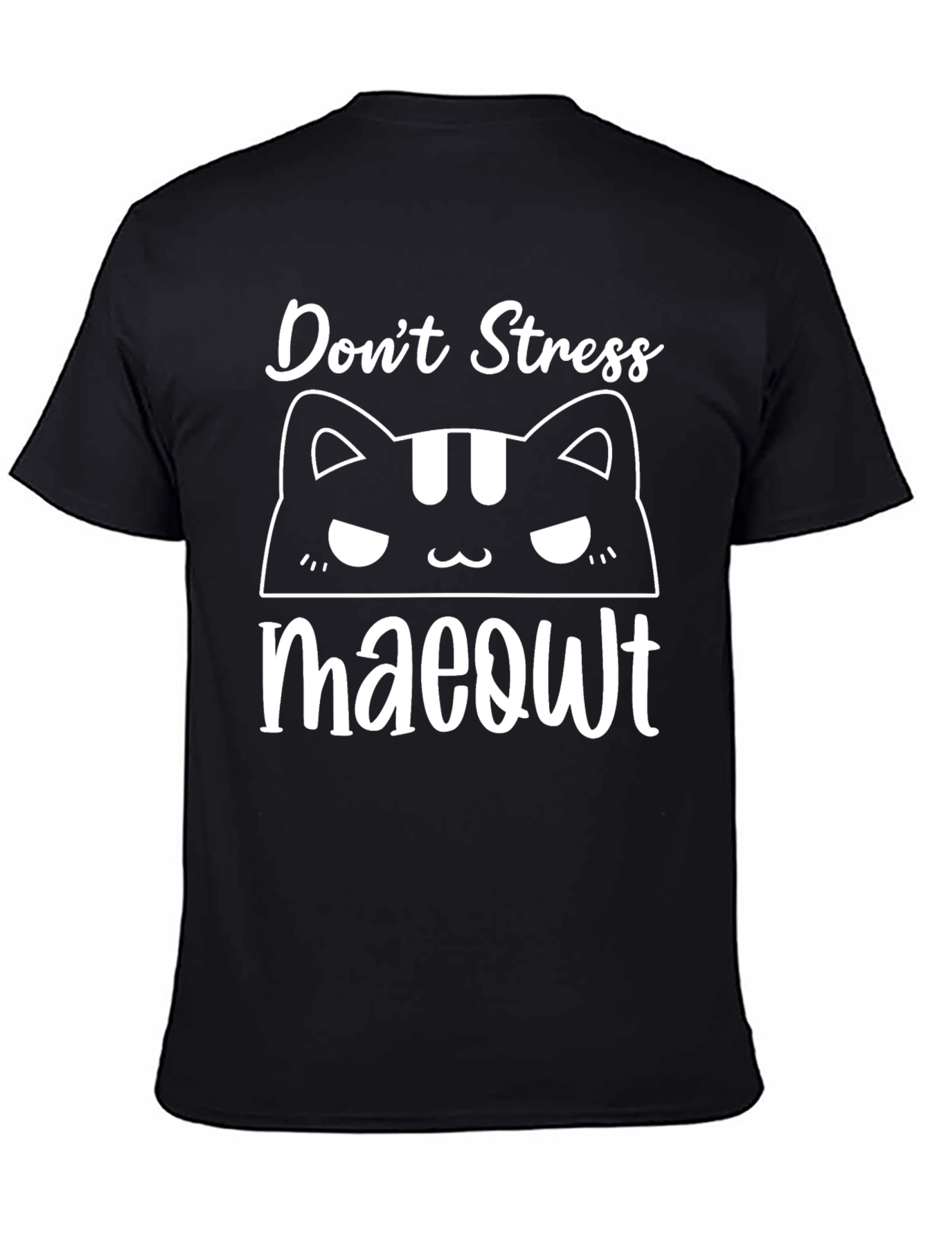 Dont Stress Meowt Black Graphic T-Shirt