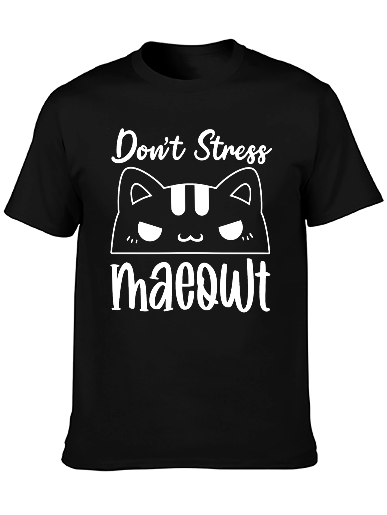Dont Stress Meowt Black Graphic T-Shirt