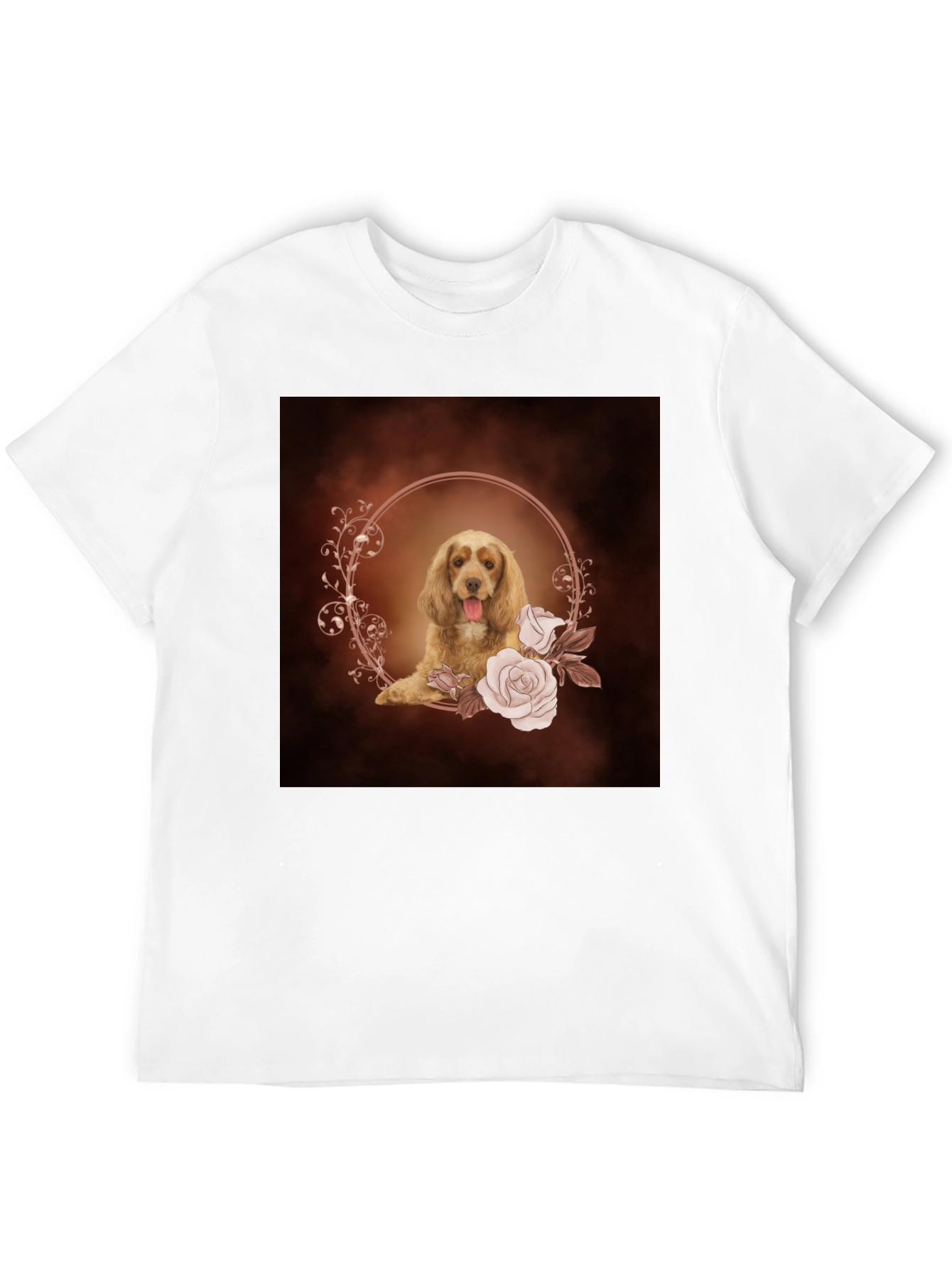 Dog & Floral Wreath Graphic Tee