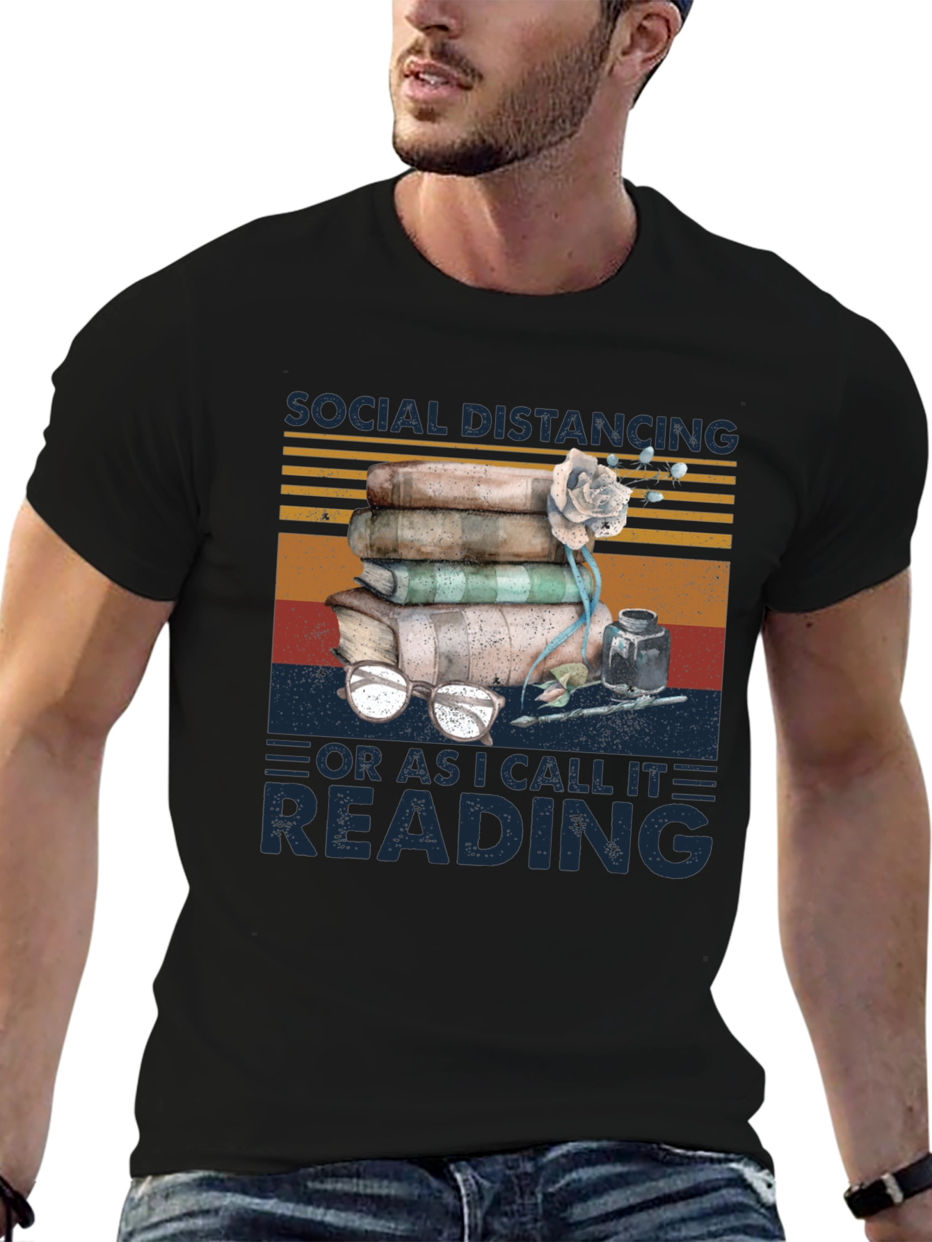 Social Distancing Reading T-Shirt for Book Lovers