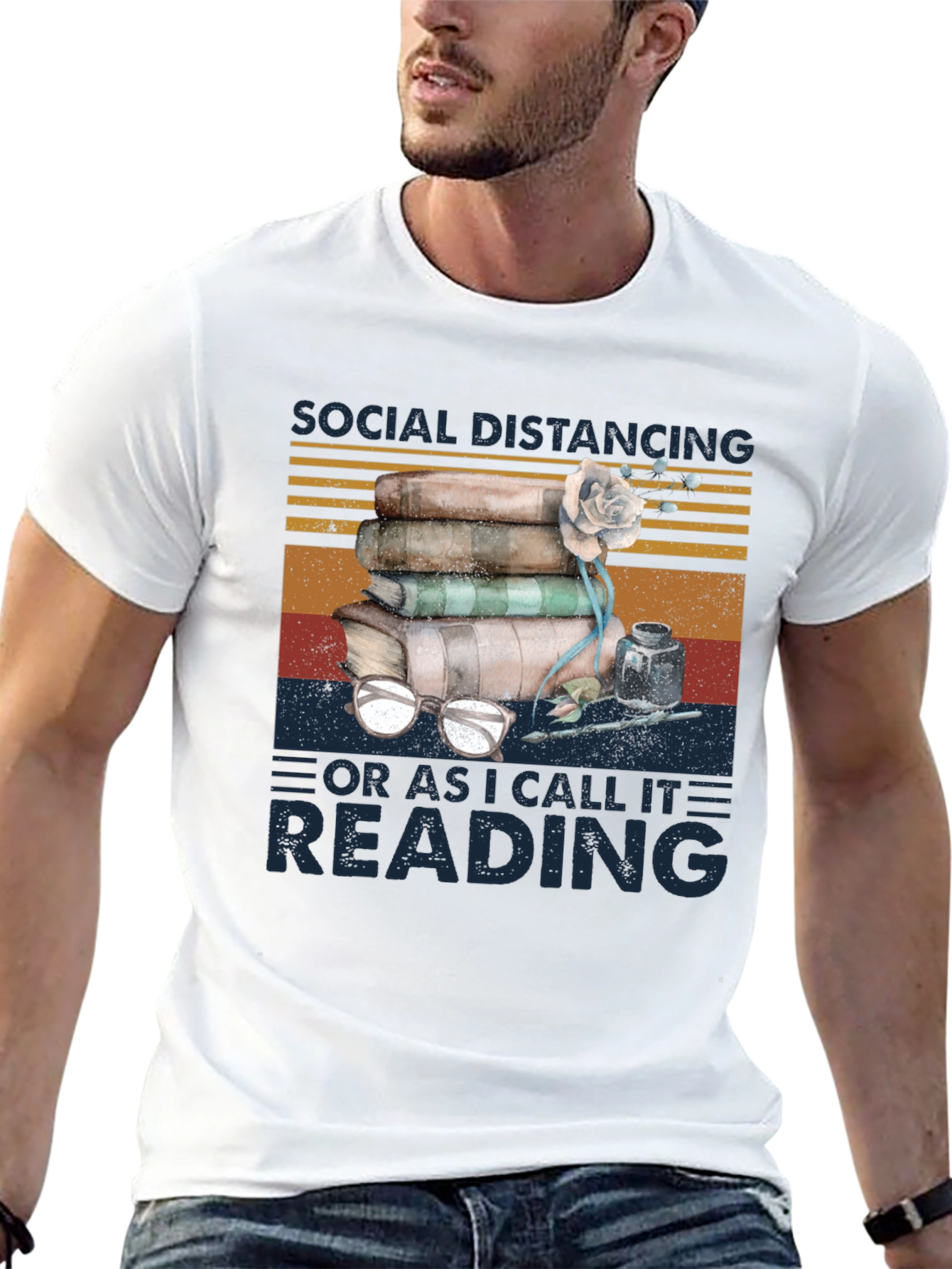 Social Distancing Reading T-Shirt for Book Lovers