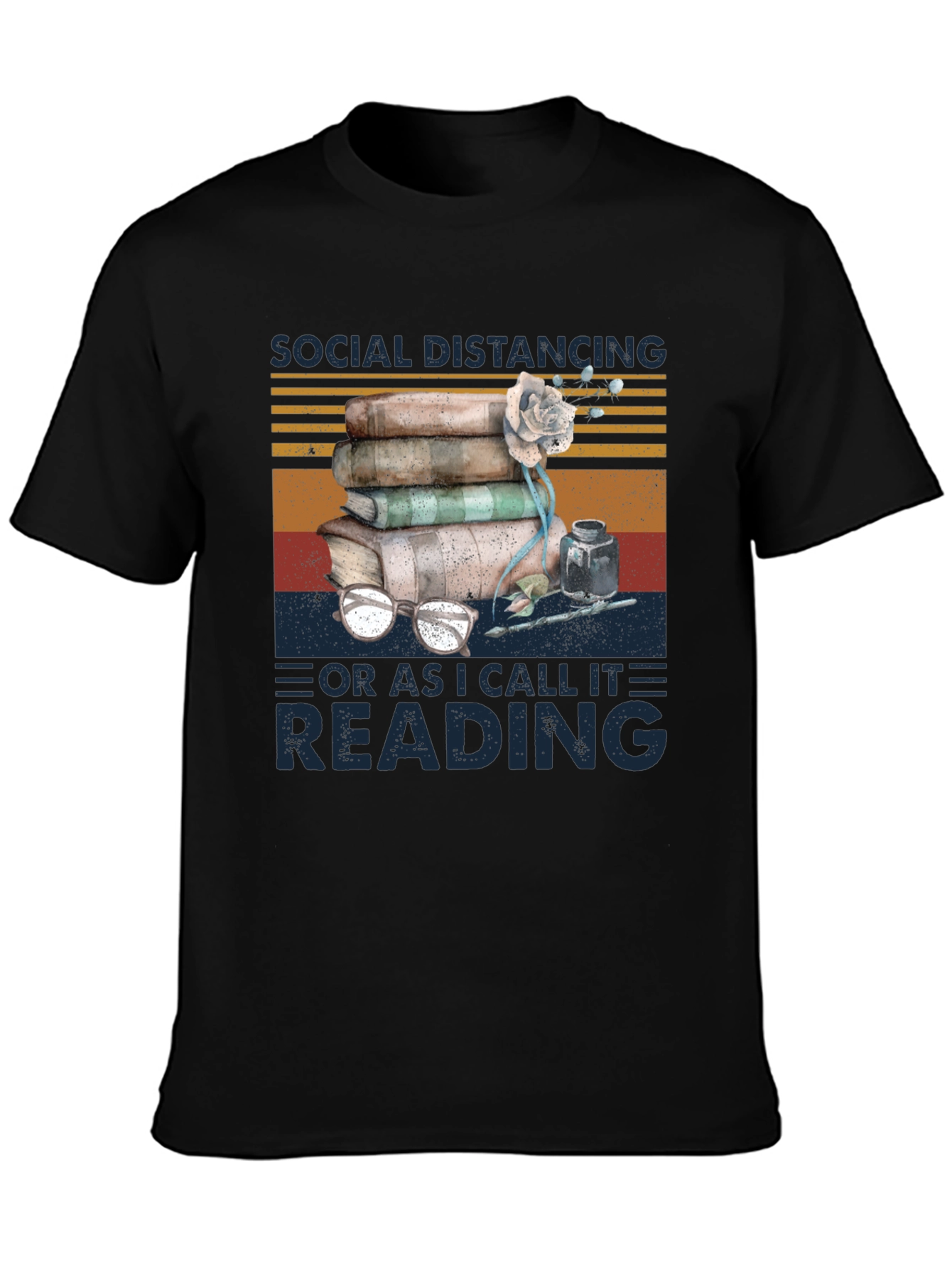 Social Distancing Reading T-Shirt for Book Lovers