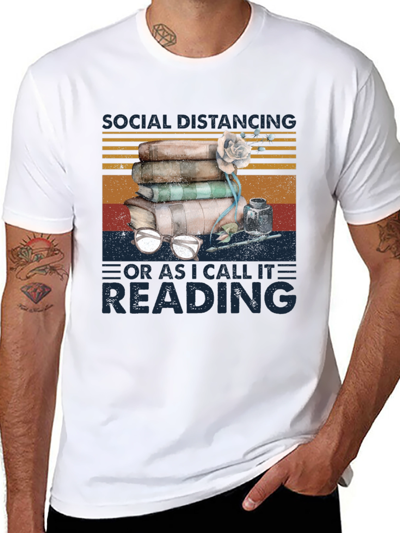 Social Distancing Reading T-Shirt for Book Lovers
