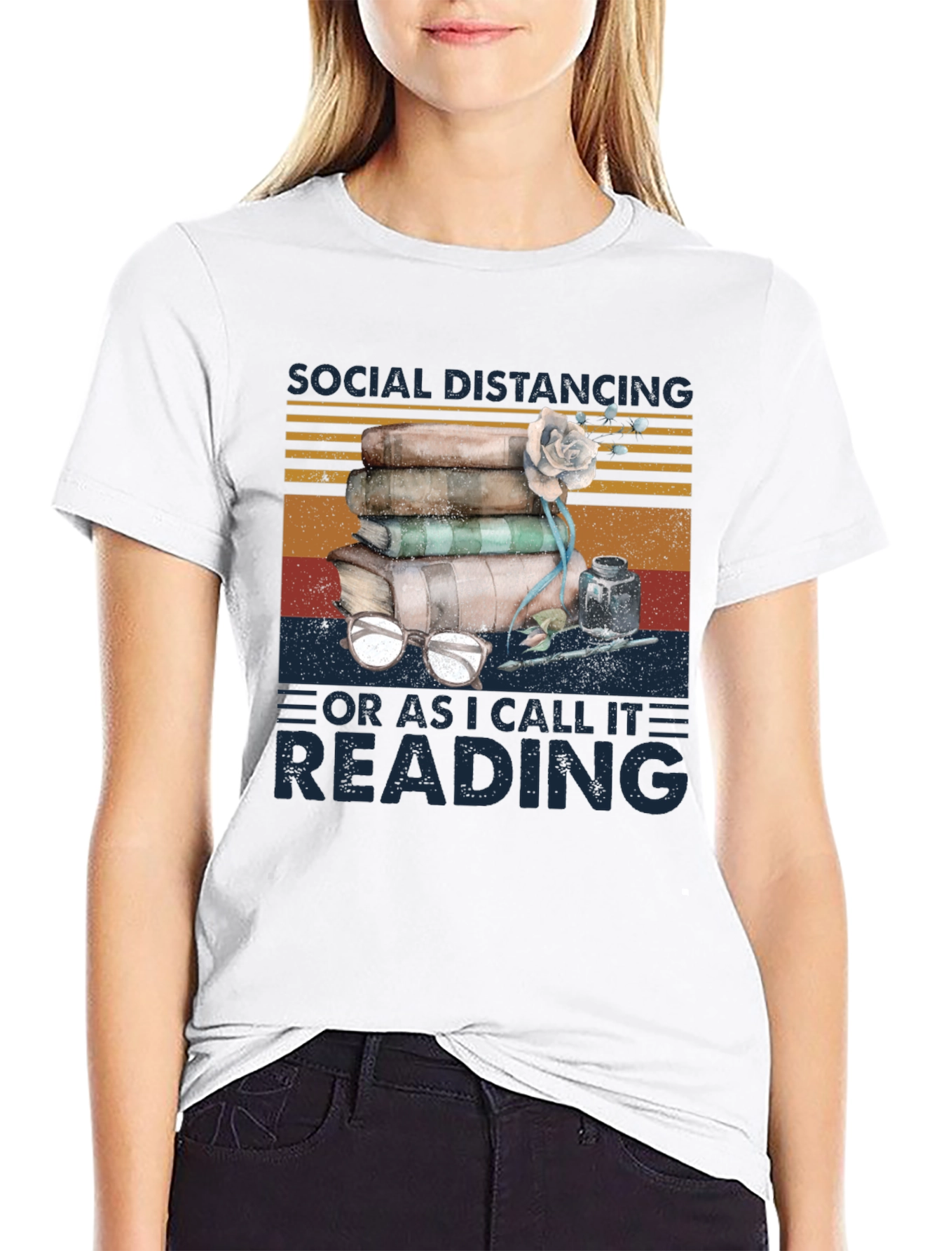Social Distancing Reading T-Shirt for Book Lovers