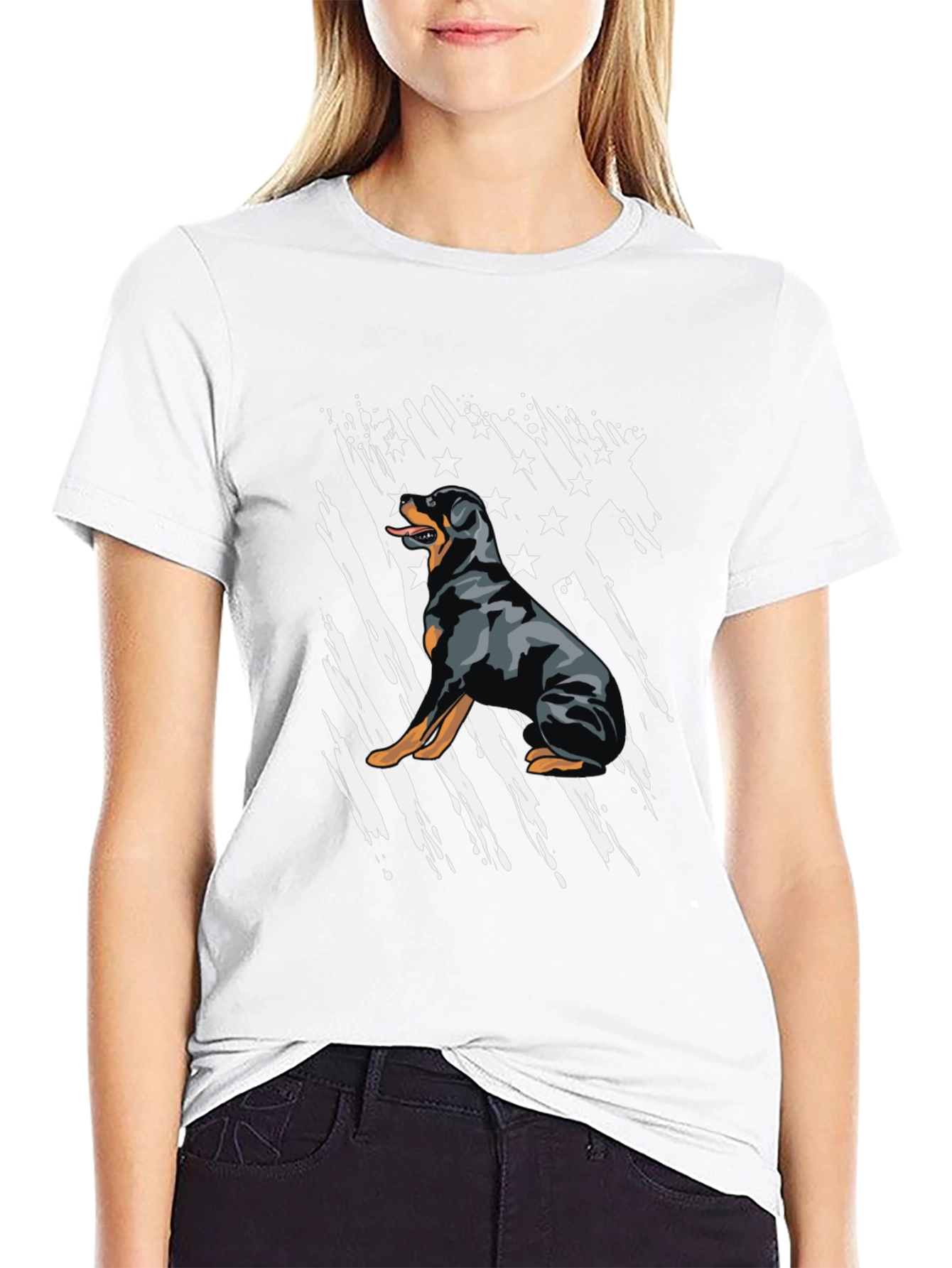 Rottweiler Flag Graphic T-Shirt | Patriotic Dog Tee