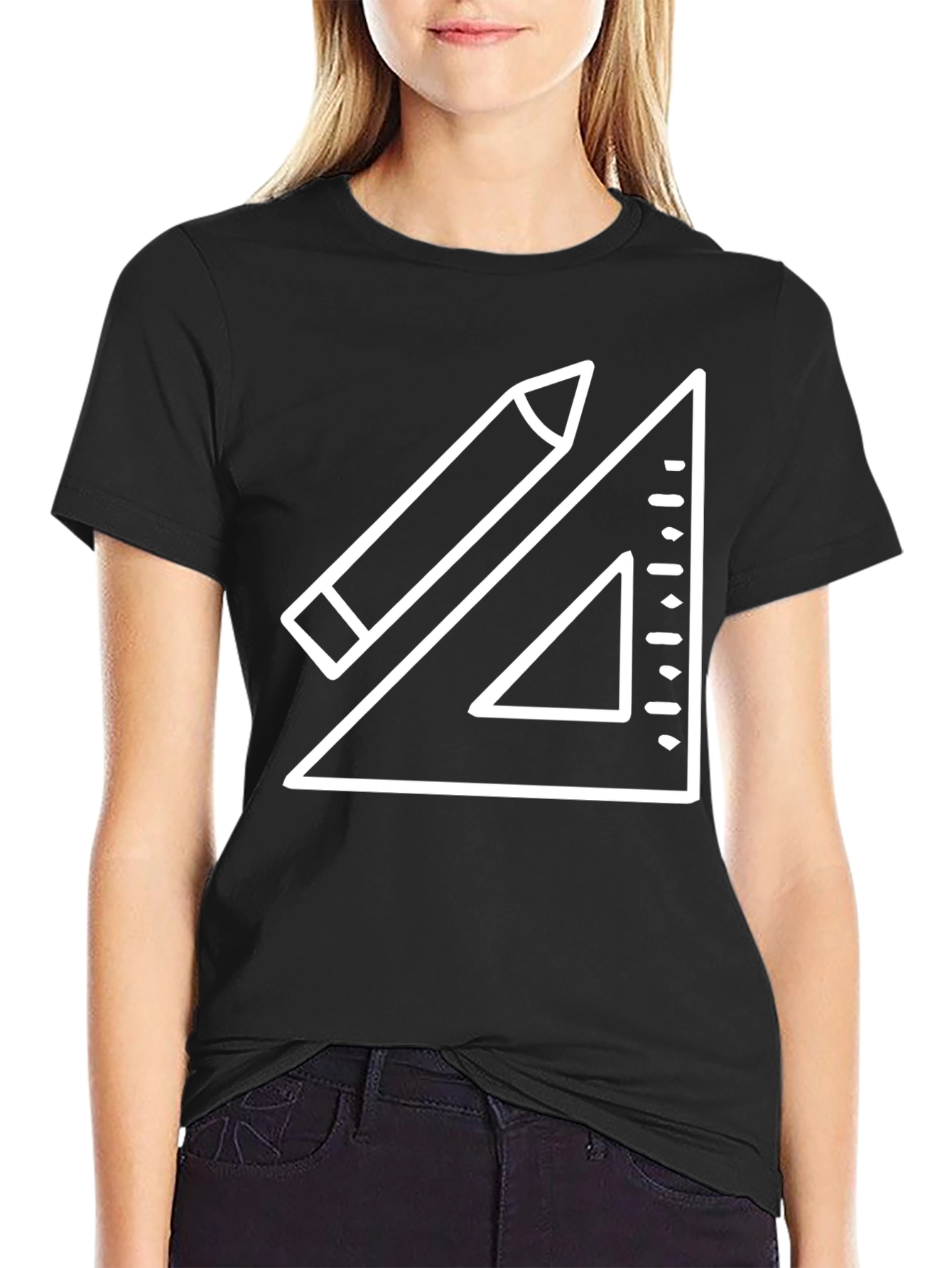 Architect T-Shirt - Drafting Pencil & Triangle Ruler Tee