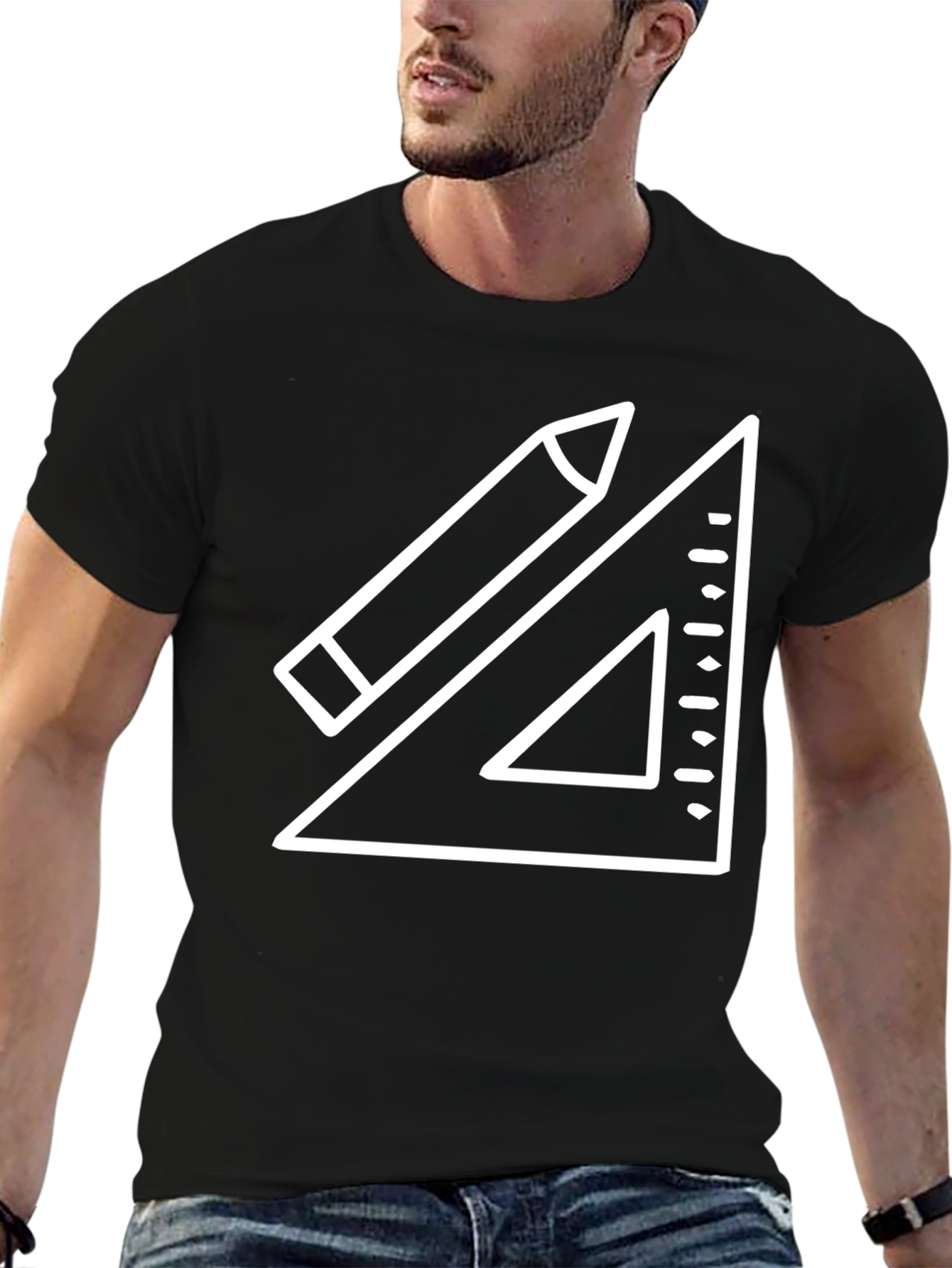 Architect T-Shirt - Drafting Pencil & Triangle Ruler Tee