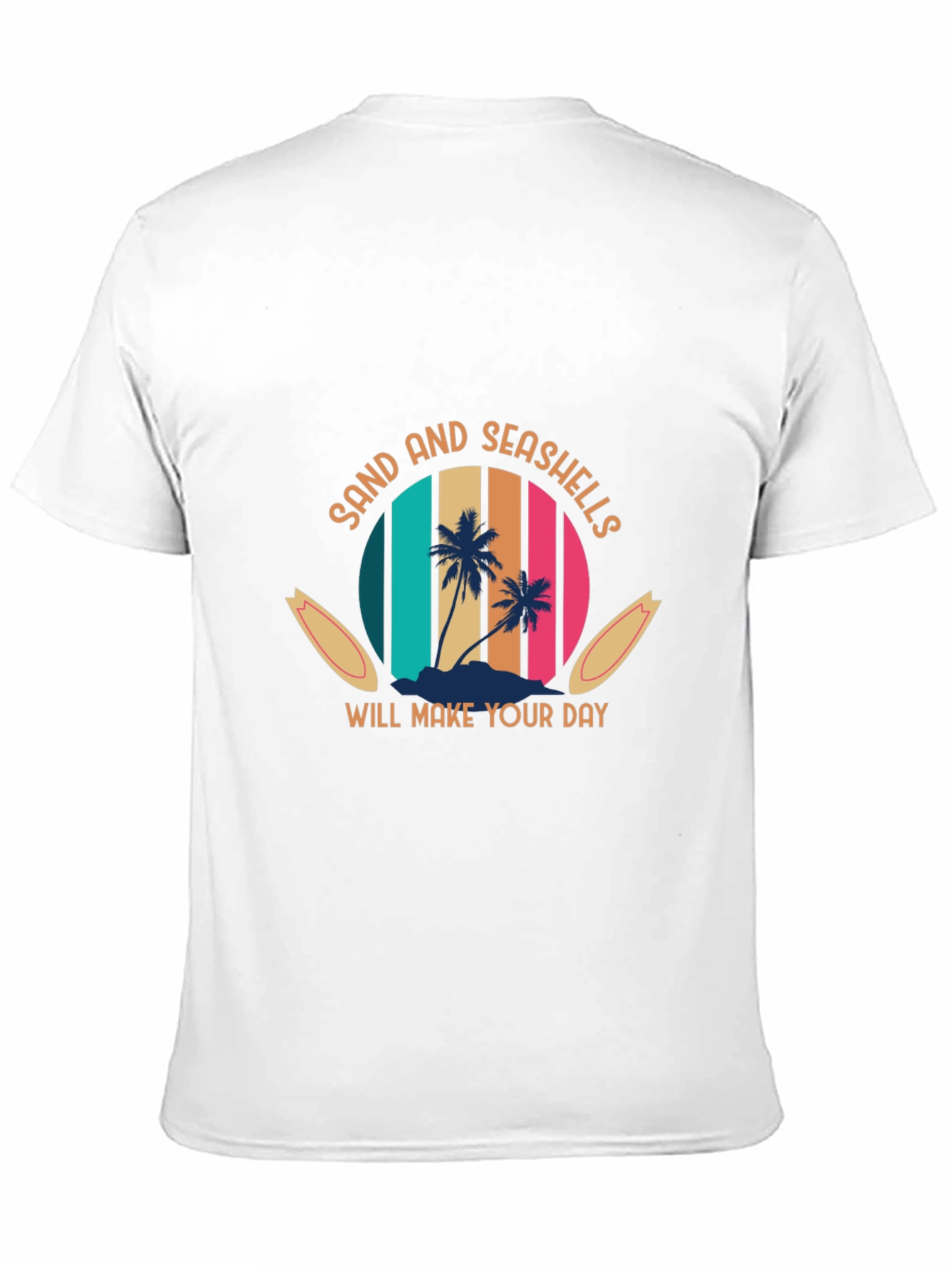 Sand & Seashells Black Graphic T-Shirt