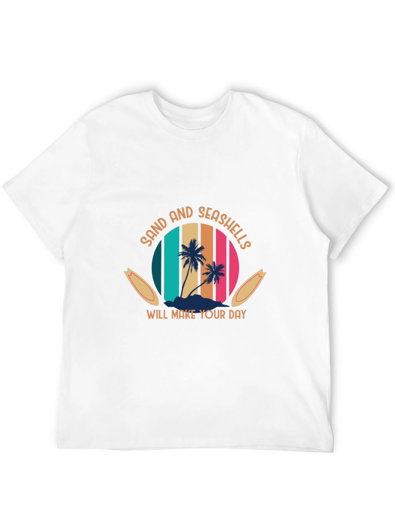 Sand & Seashells Black Graphic T-Shirt
