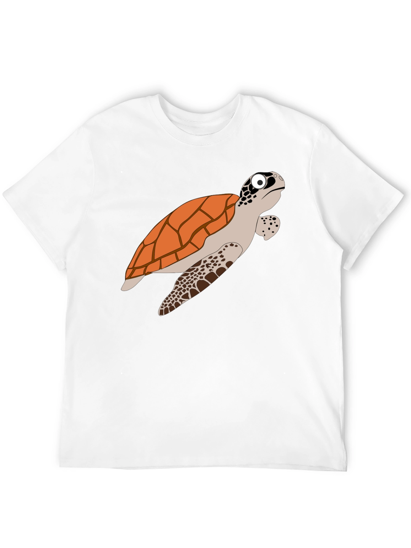 Cartoon Turtle Graphic Tee - Black Cotton T-Shirt