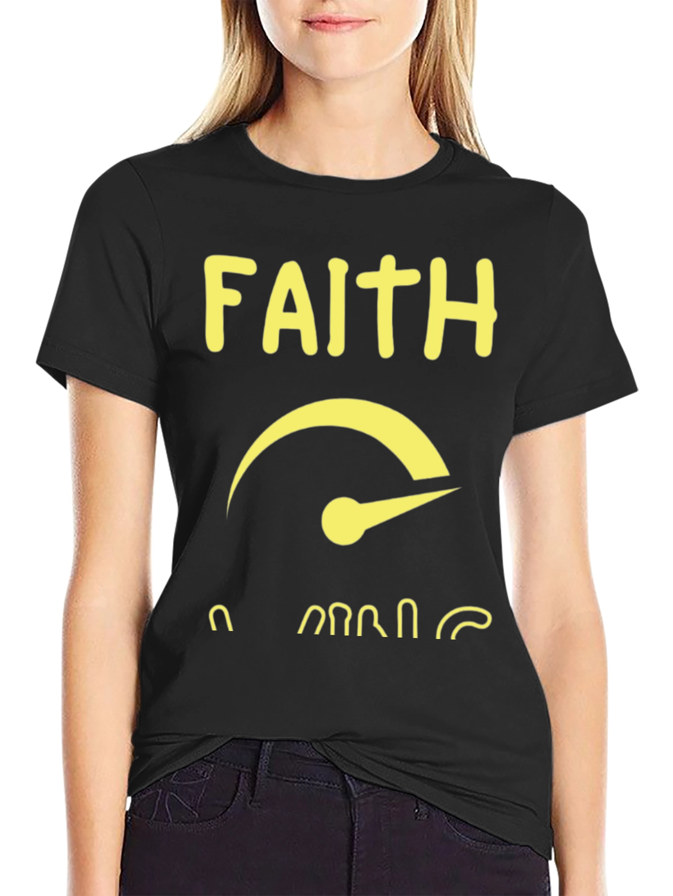 Faith Over Fear Graphic T-Shirt - Black Cotton Blend