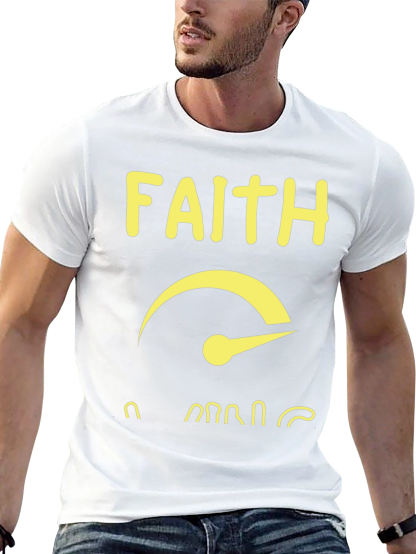 Faith Over Fear Graphic T-Shirt - Black Cotton Blend