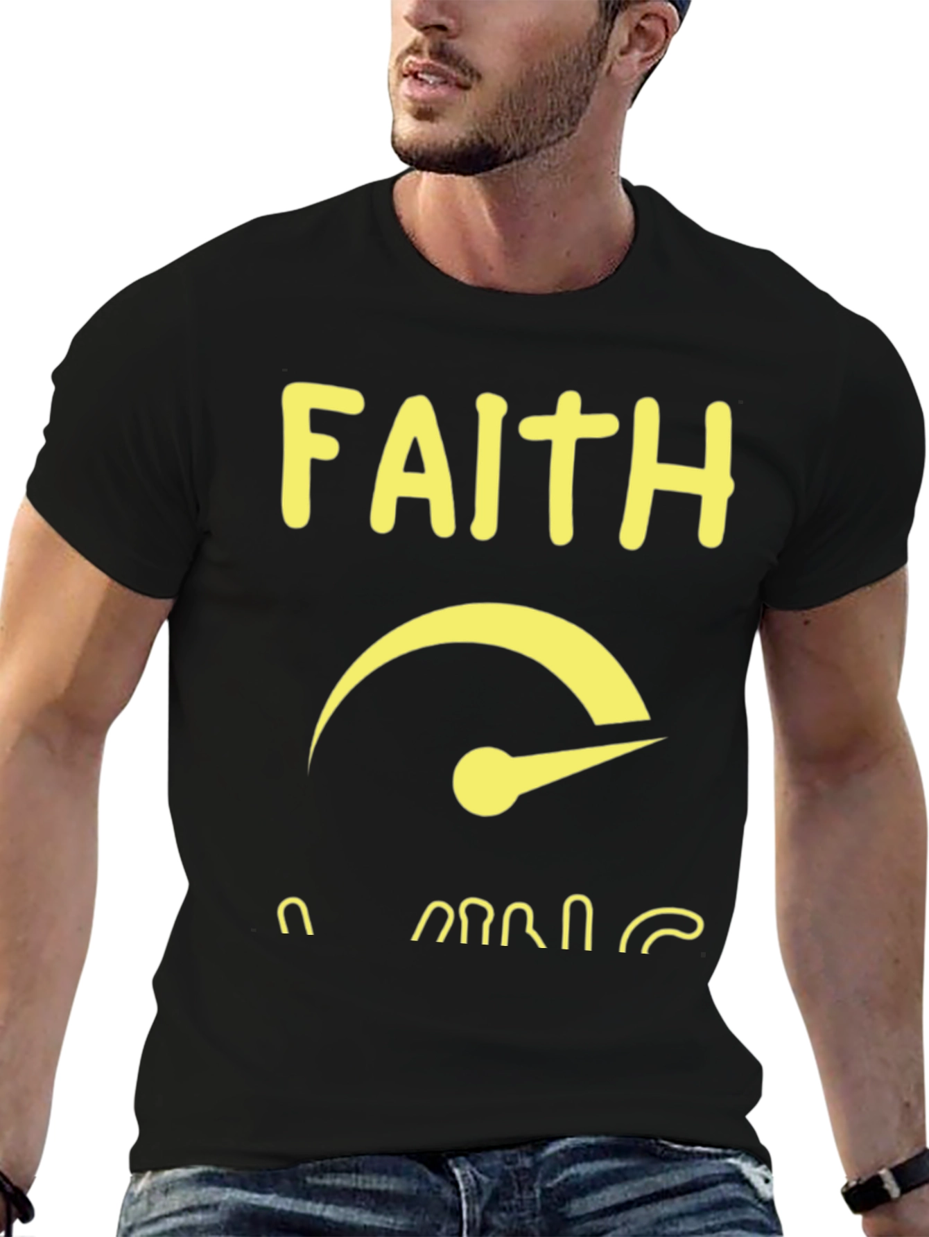 Faith Over Fear Graphic T-Shirt - Black Cotton Blend