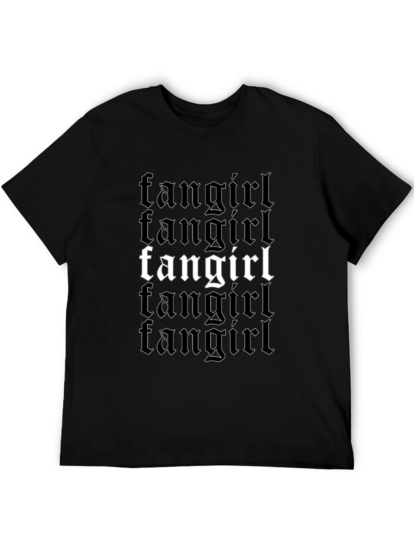 Fangirl Graphic Print Black T-Shirt
