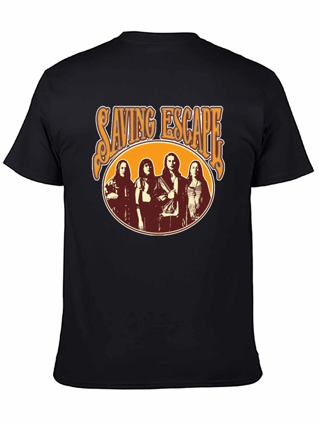 Saving Escape Band Black T-Shirt - Retro Rock Style