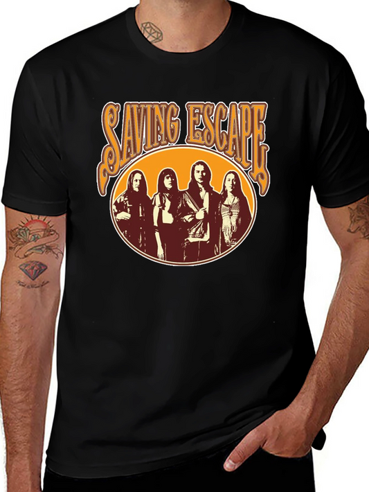 Saving Escape Band Black T-Shirt - Retro Rock Style