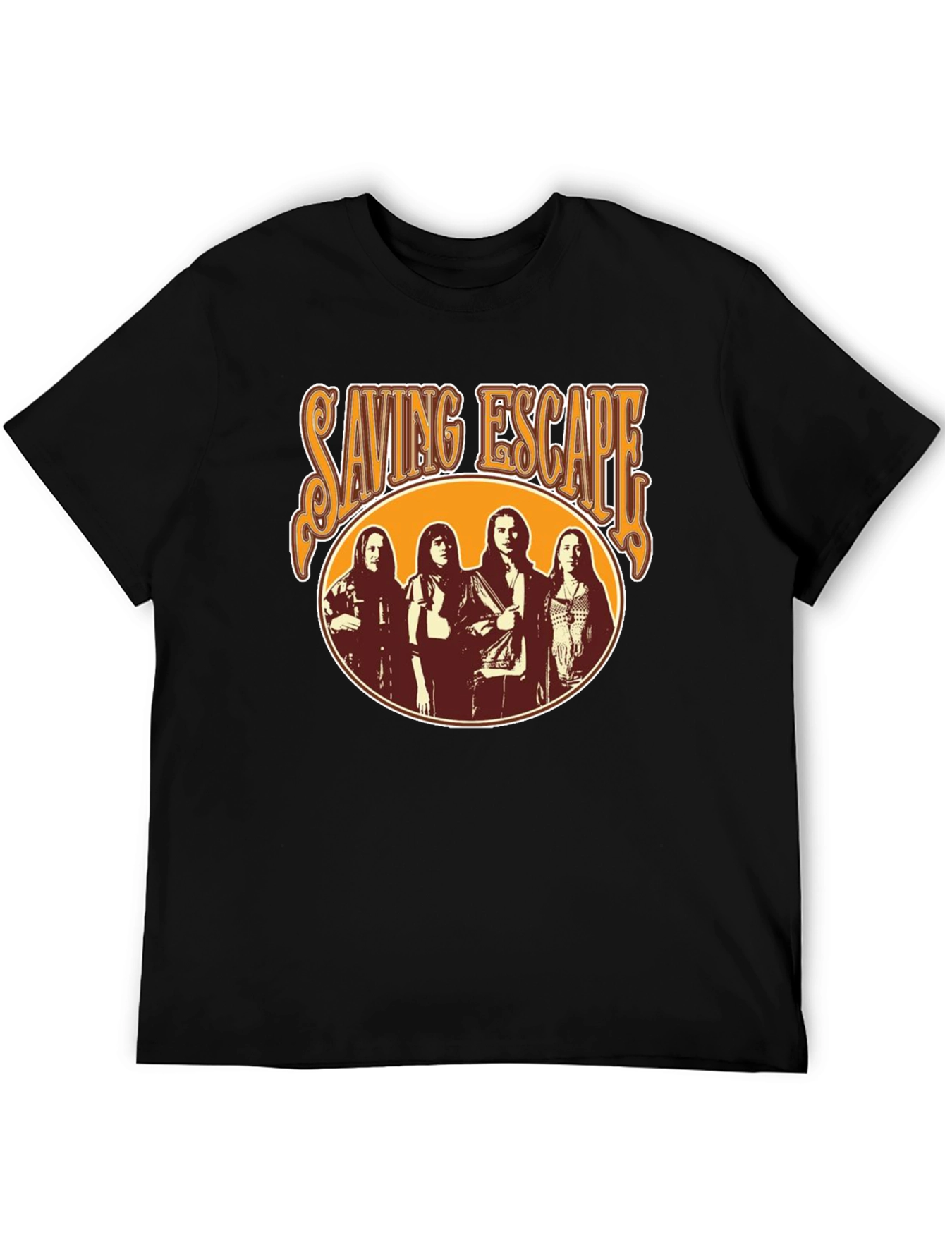 Saving Escape Band Black T-Shirt - Retro Rock Style