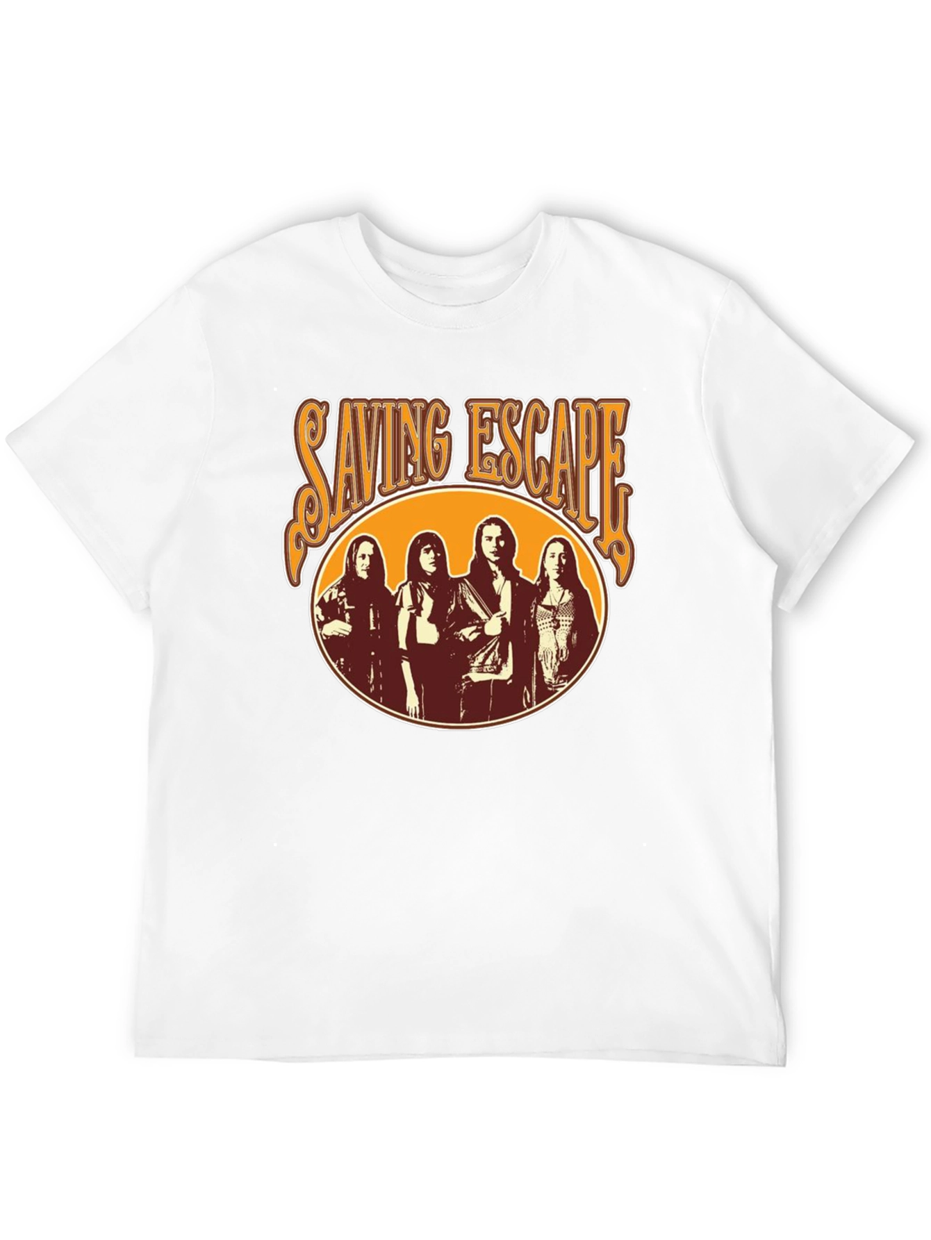 Saving Escape Band Black T-Shirt - Retro Rock Style