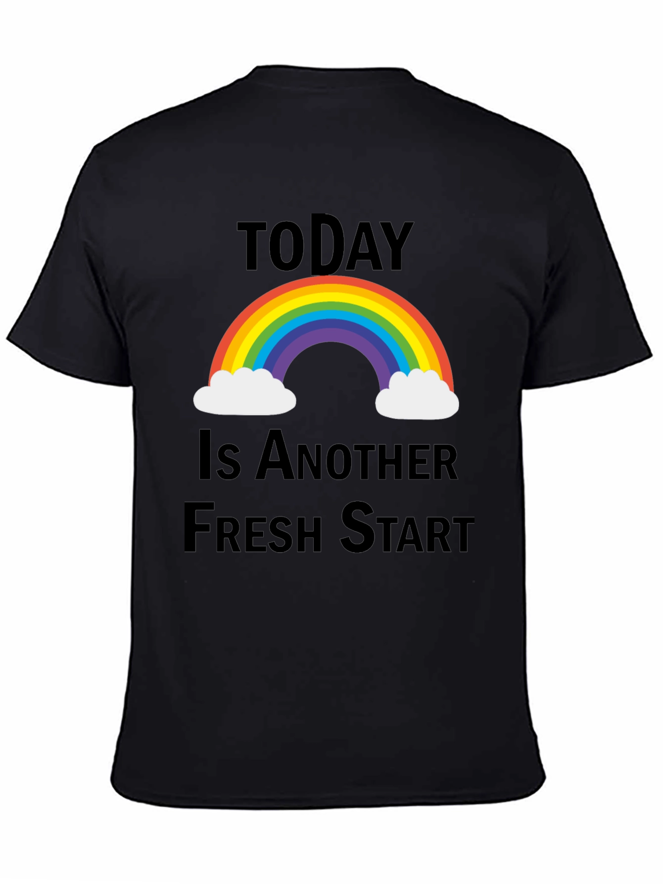 Fresh Start Rainbow Graphic Tee - Positive Vibes T-Shirt