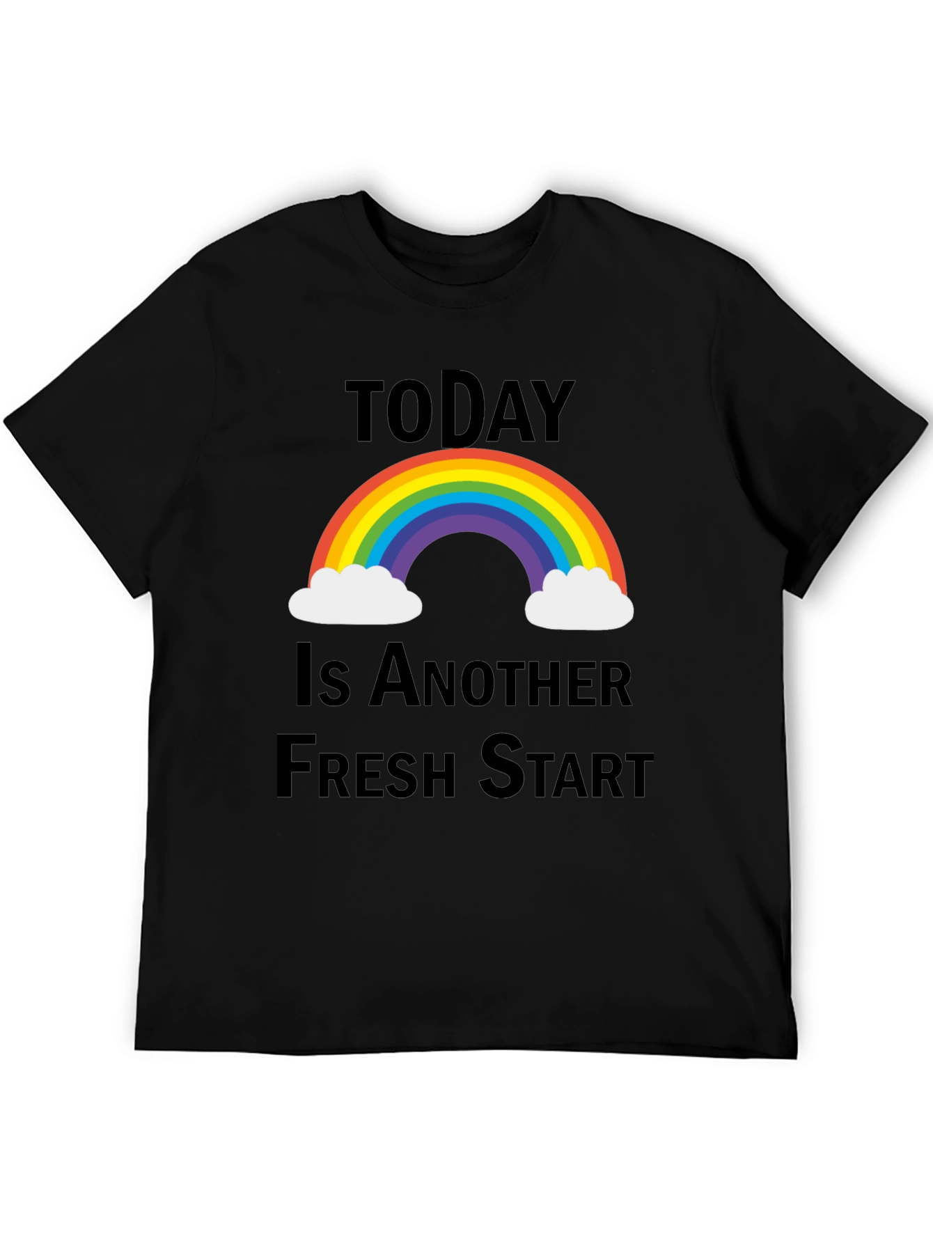 Fresh Start Rainbow Graphic Tee - Positive Vibes T-Shirt