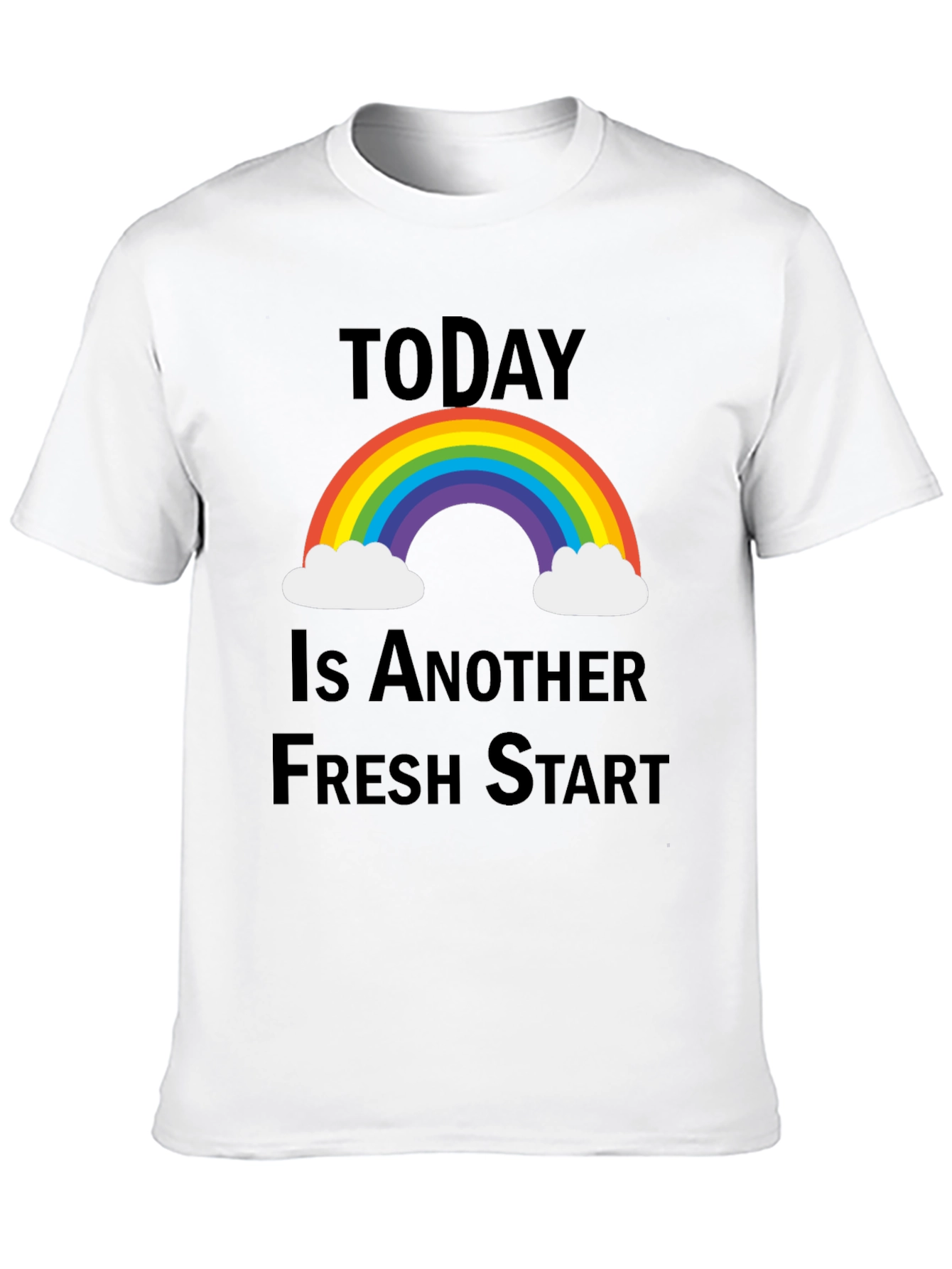 Fresh Start Rainbow Graphic Tee - Positive Vibes T-Shirt
